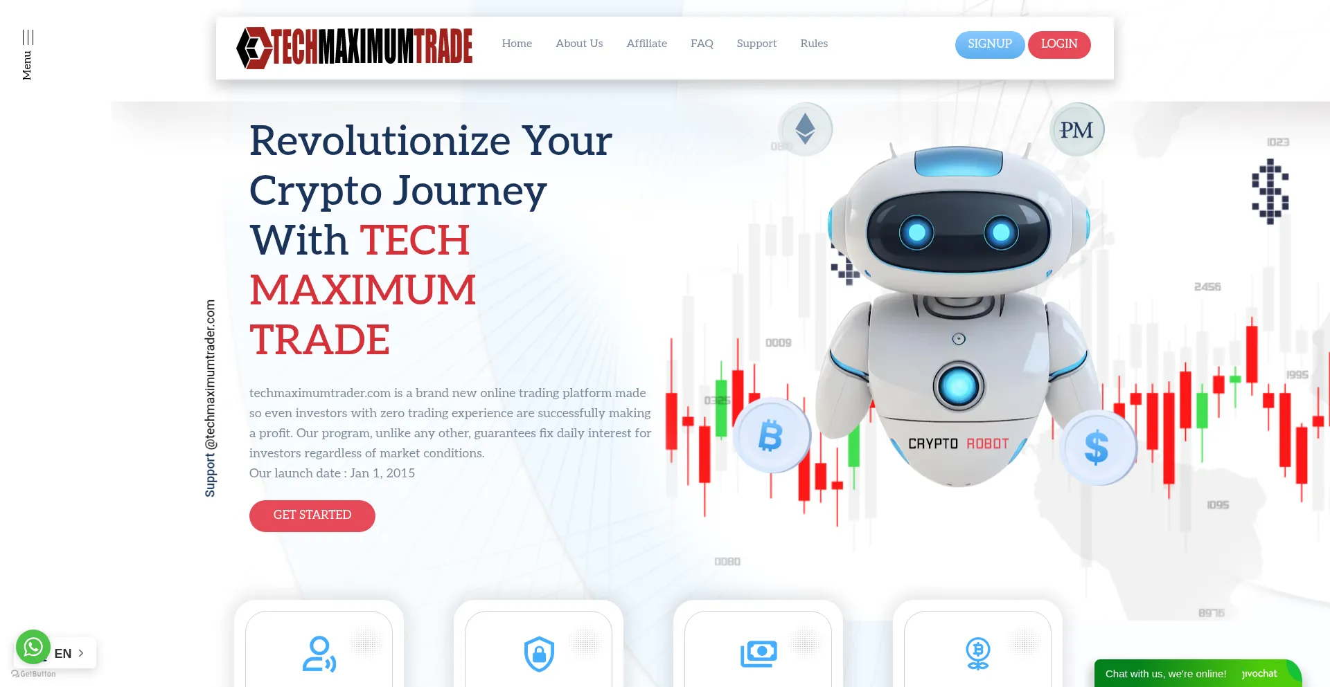 Website screenshot of Techmaximumtrader.com