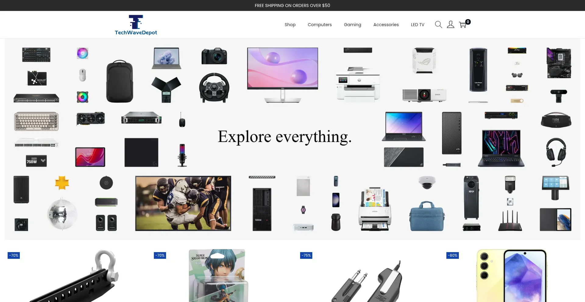 Website screenshot of Techwavedepot.com