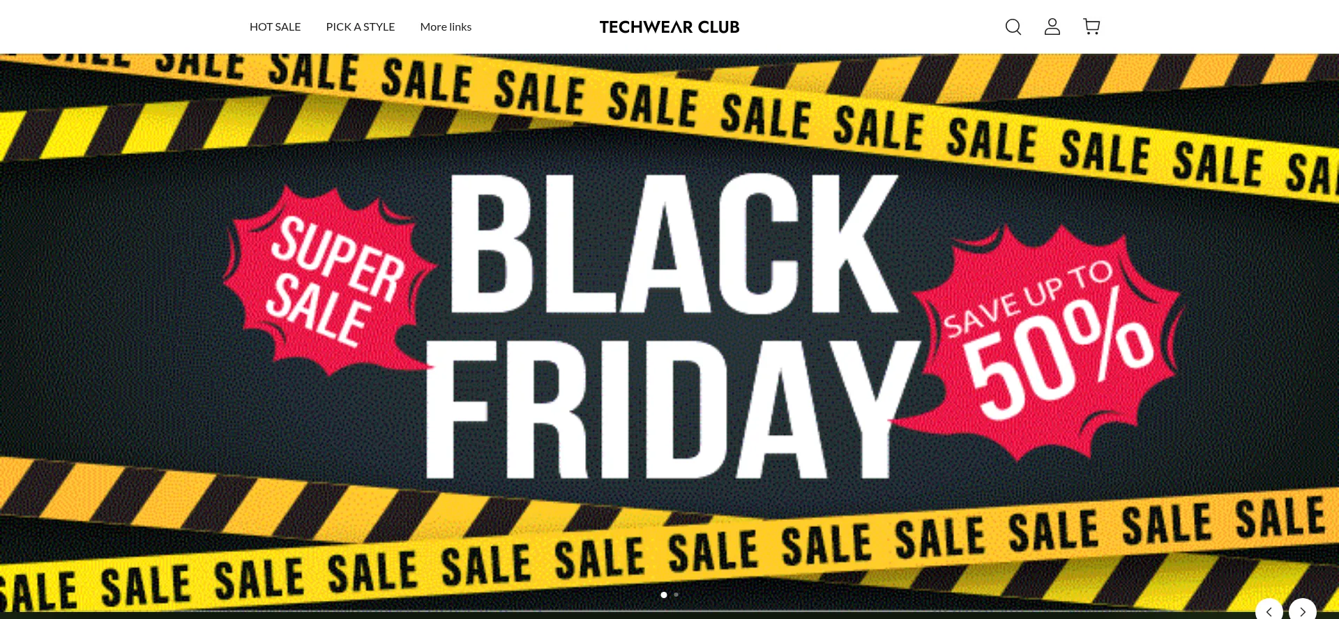 Website screenshot of Techwearclub.com