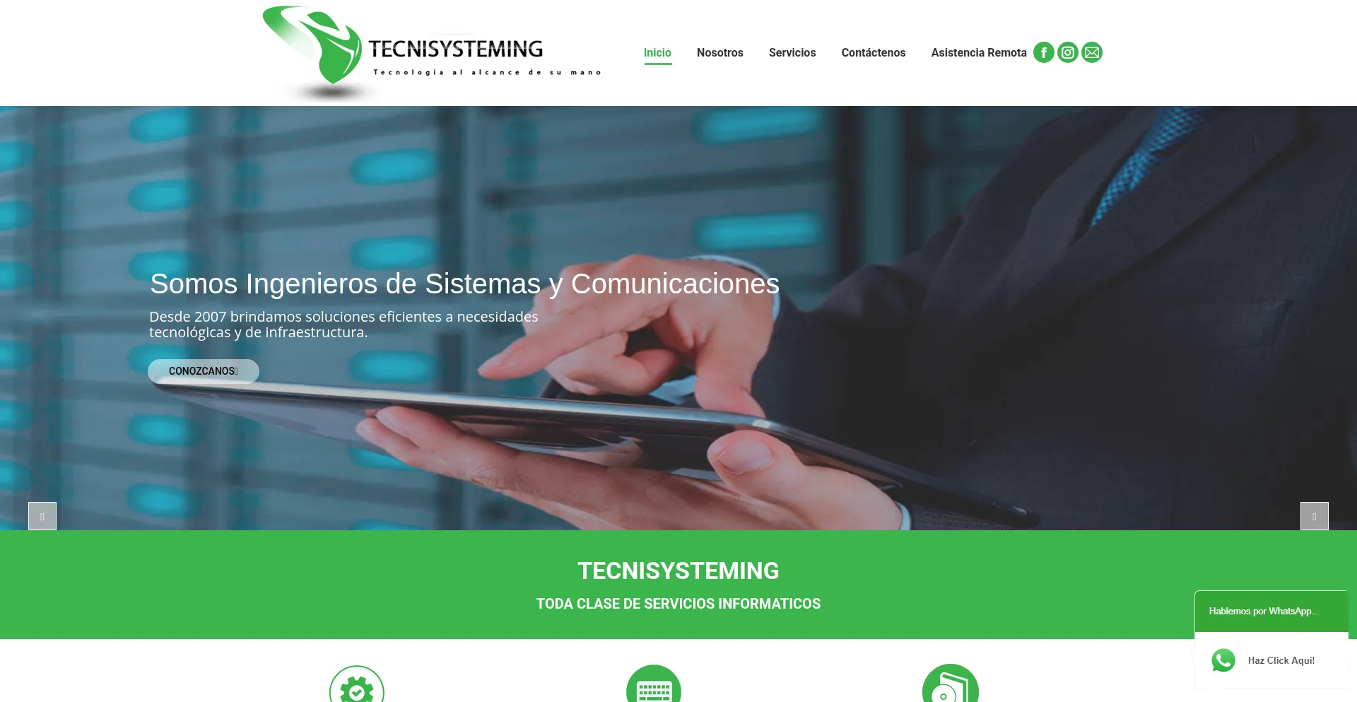 Website screenshot of Tecnisysteming.com
