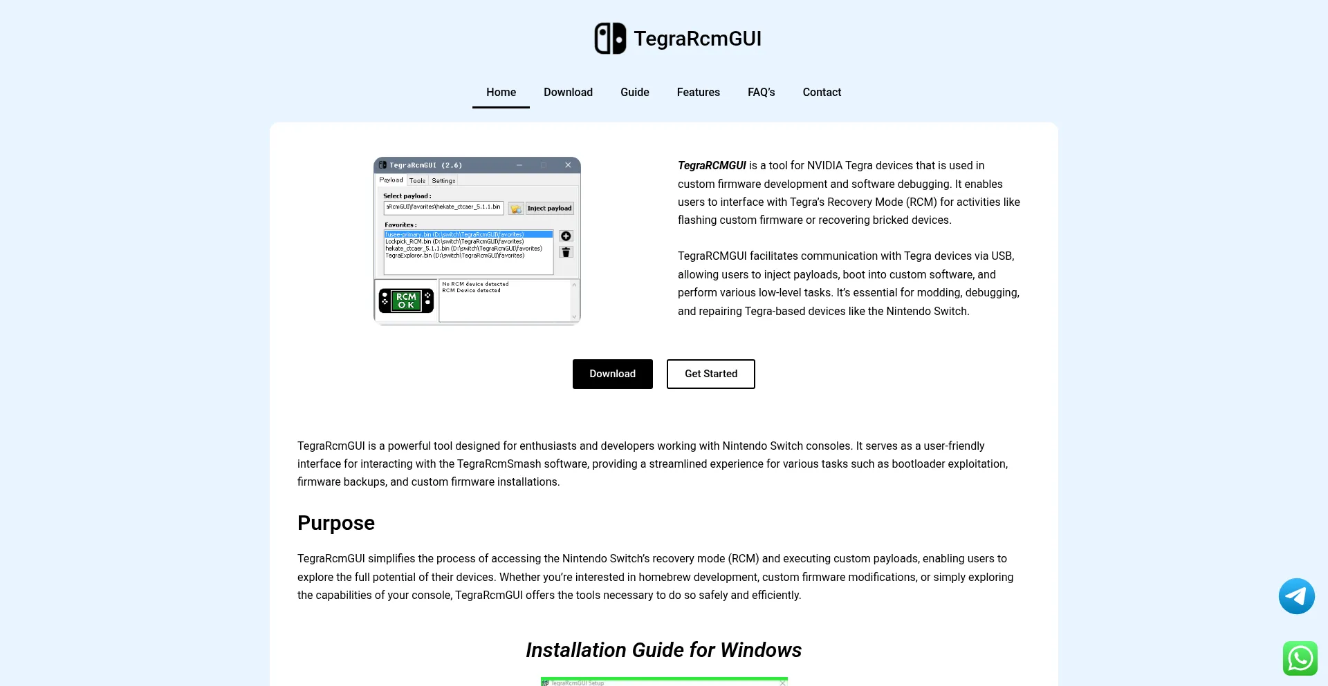 Tegrarcmgui.com Screenshot
