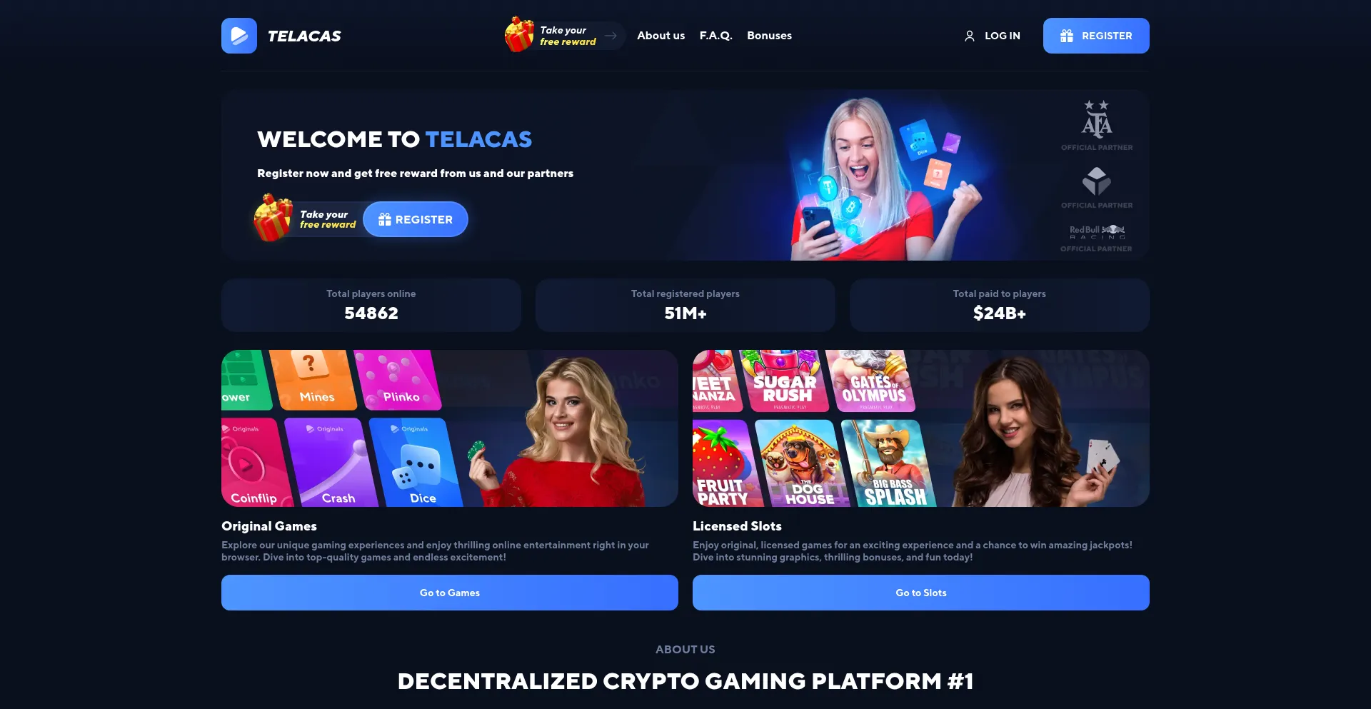 Website screenshot of Telacas.com
