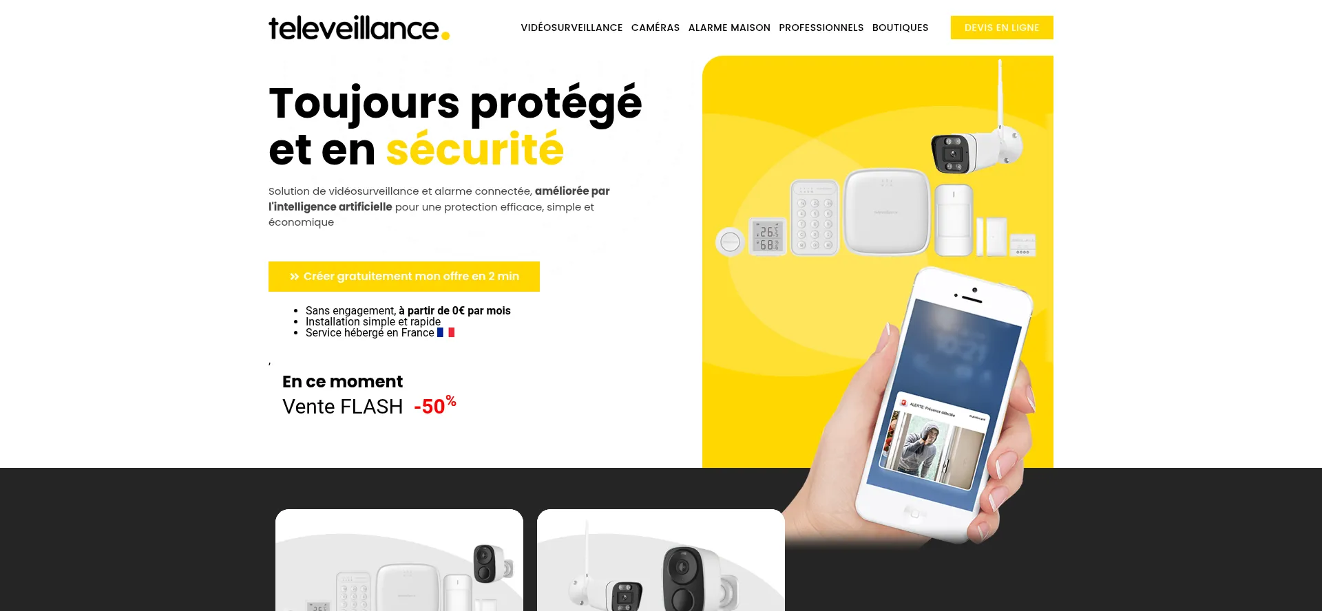 Website screenshot of Televeillance.fr