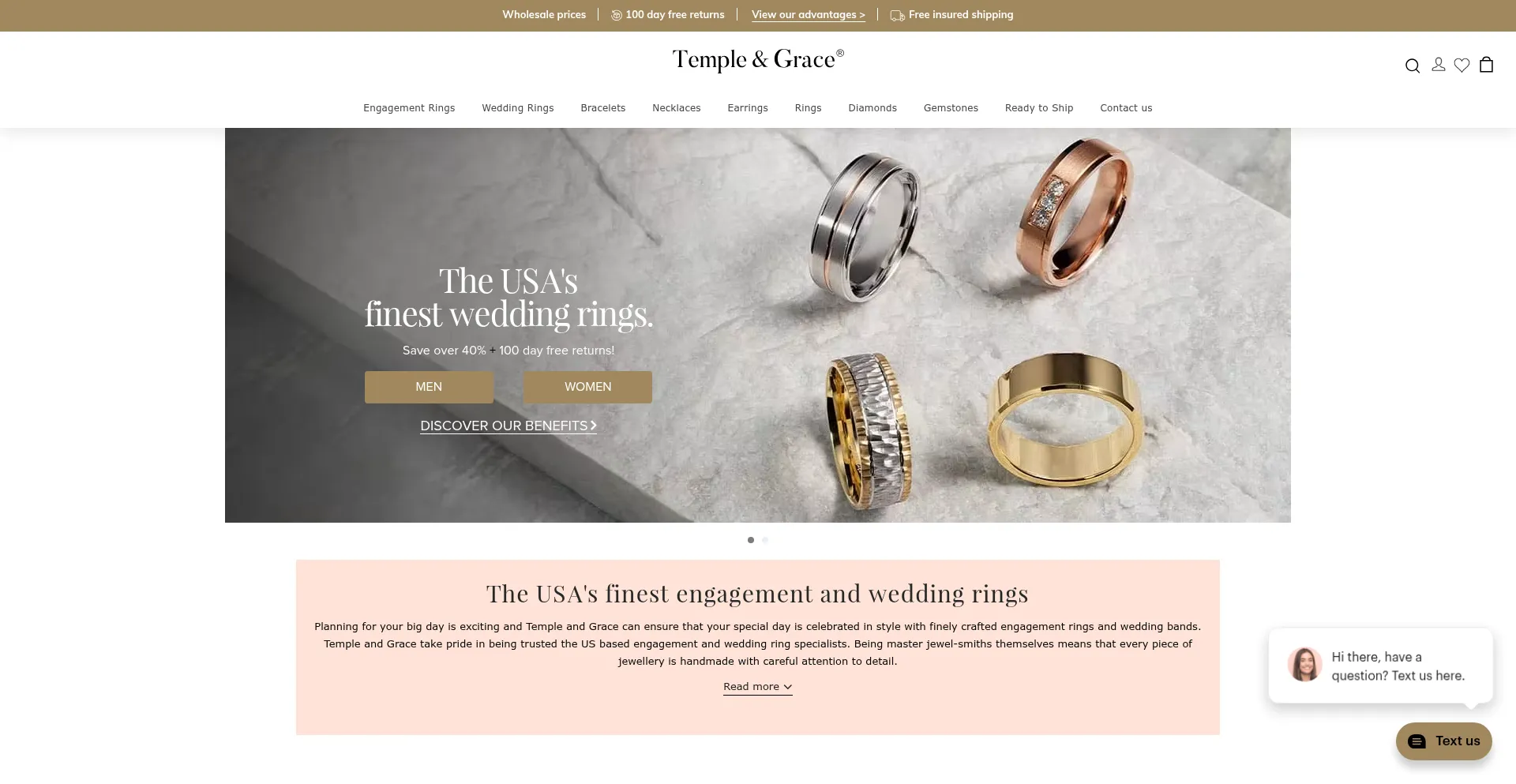 Website screenshot of Templeandgrace.com