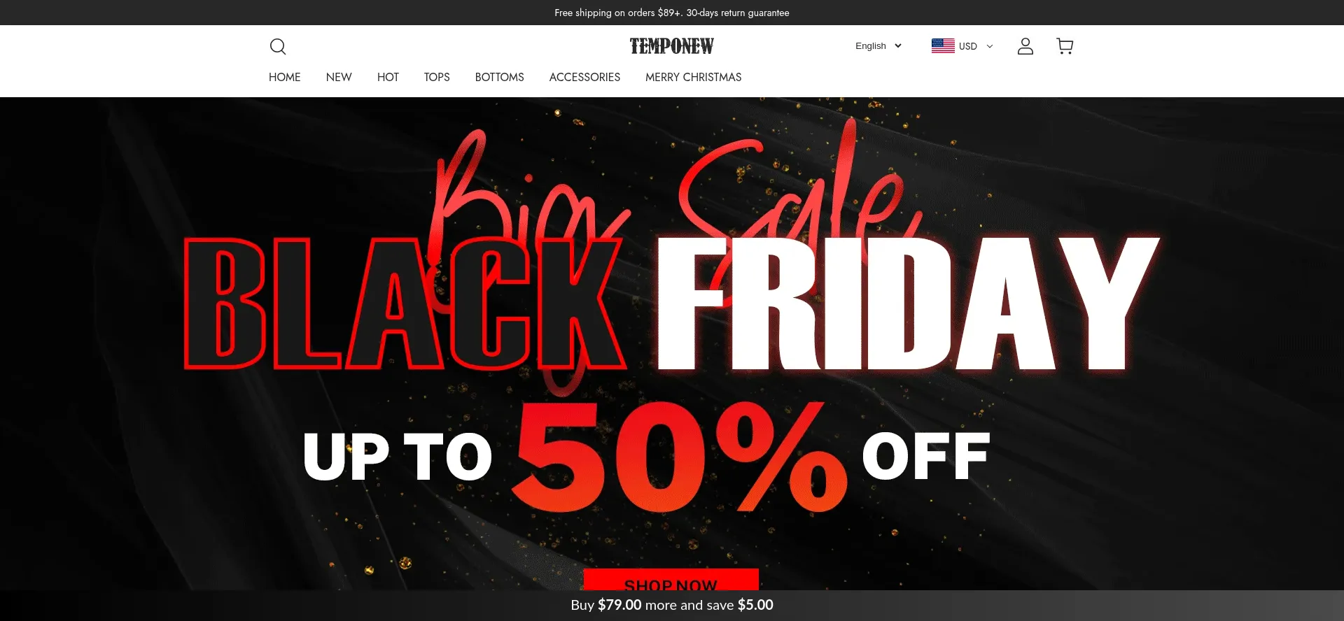 Website screenshot of Temponew.com