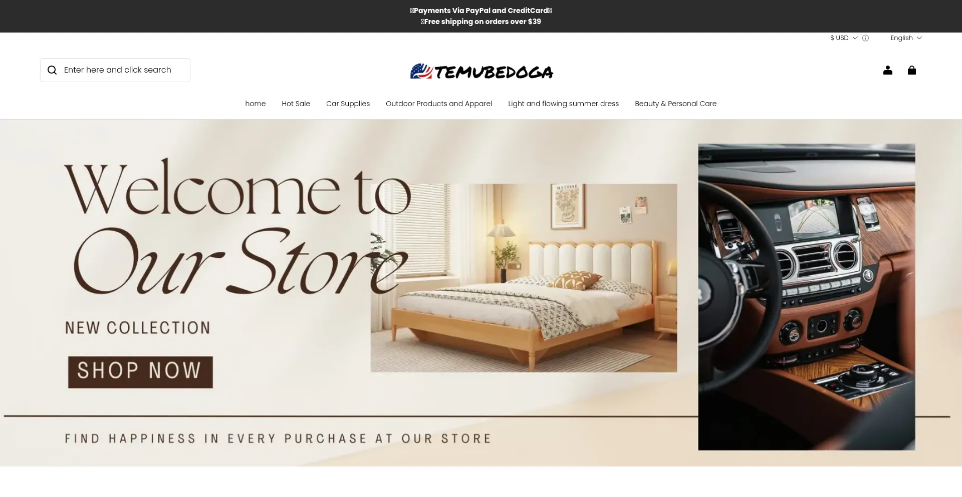Website screenshot of Temubedoga.com