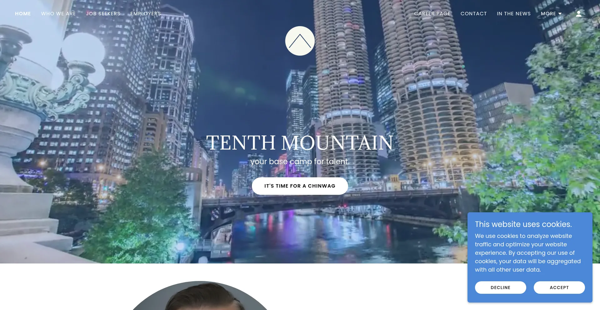 Website screenshot of Tenthmountainrecruiting.com