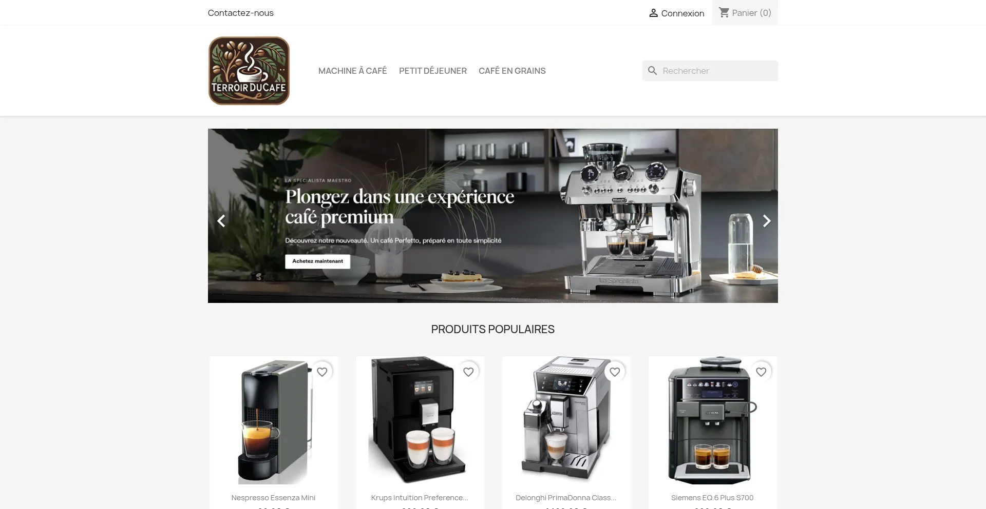 Website screenshot of Terroirducafe.com