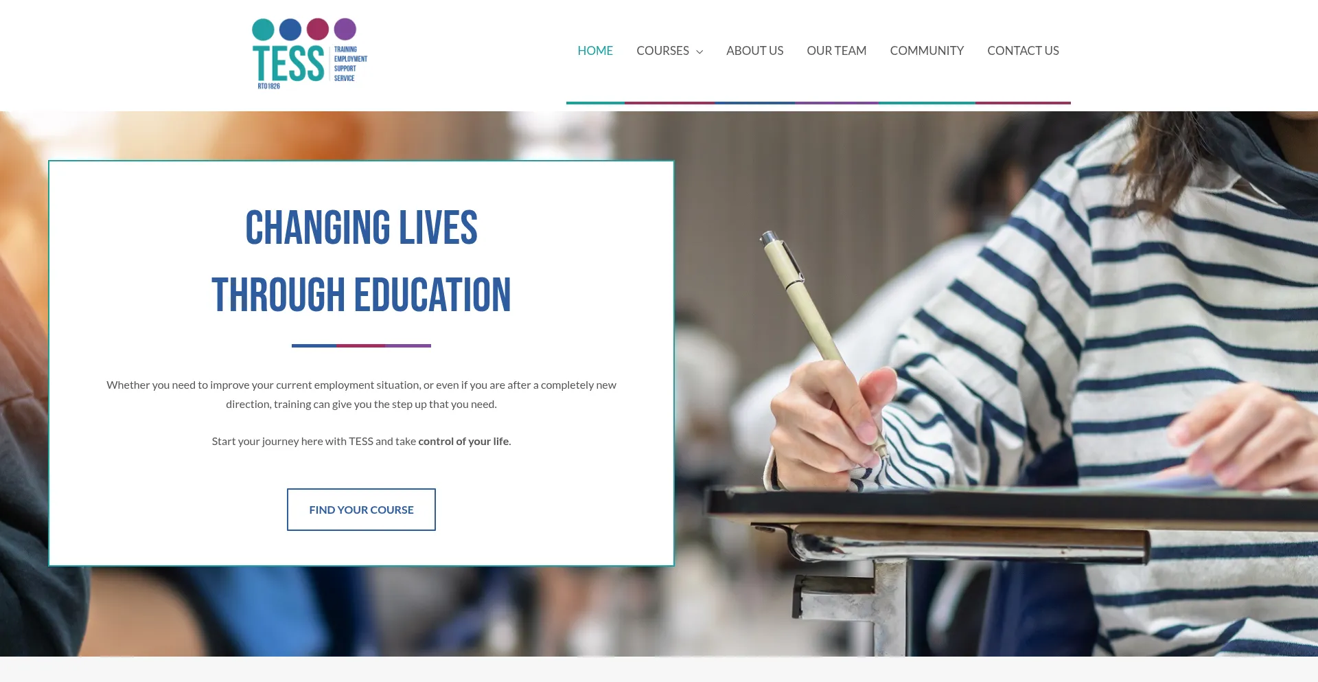 Website screenshot of Tess.org.au