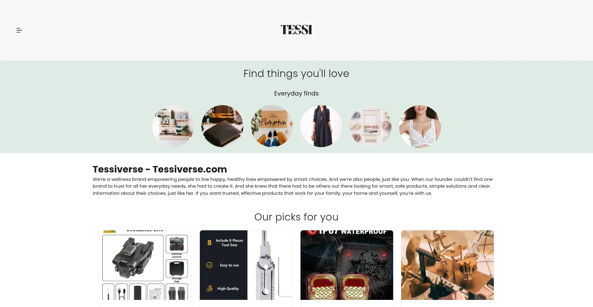 Website screenshot of Tessiverse.com