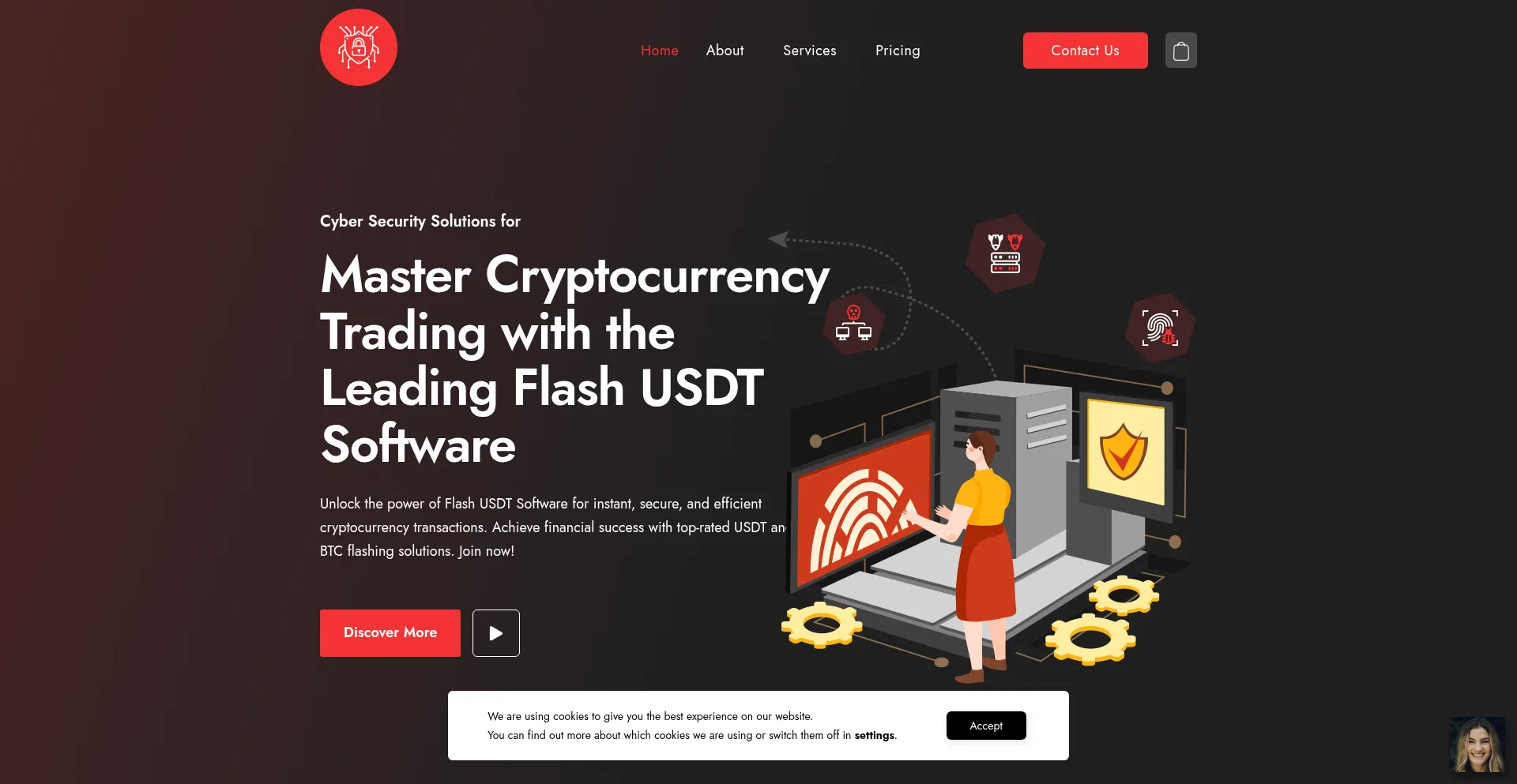 Website screenshot of Tetherflash.com