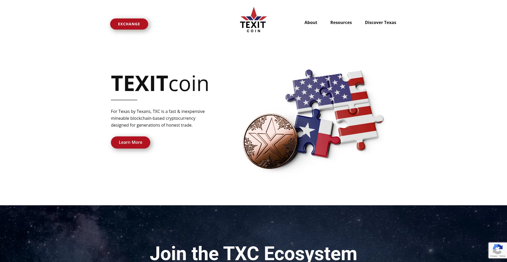 Website screenshot of Texitcoin.org