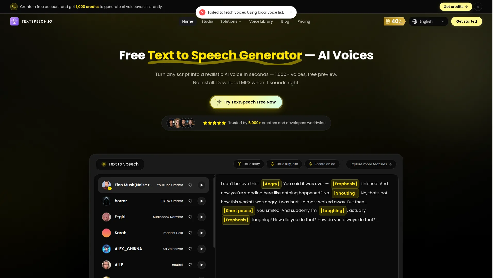 Textspeech.io
