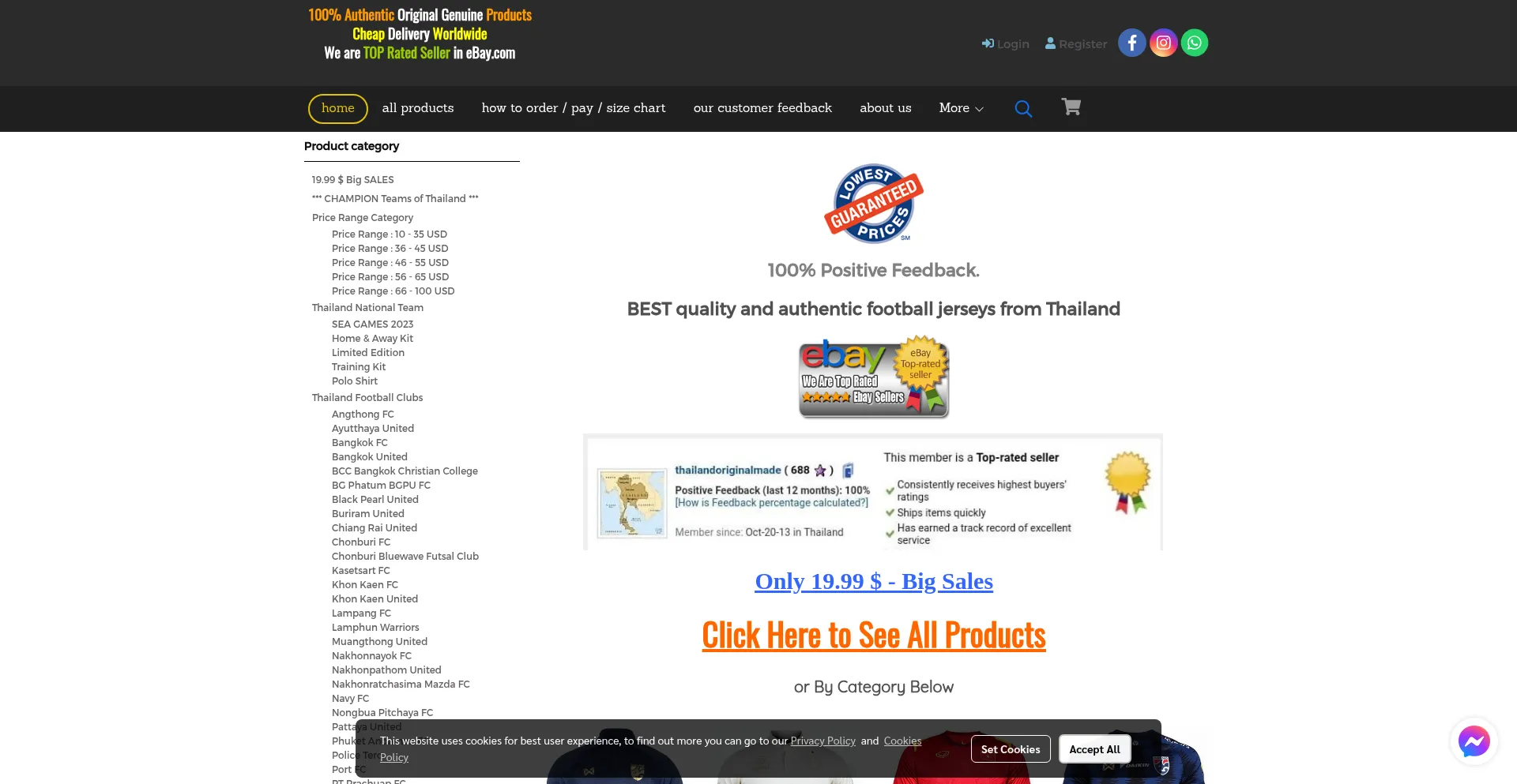 Website screenshot of Thailandoriginalmade.com