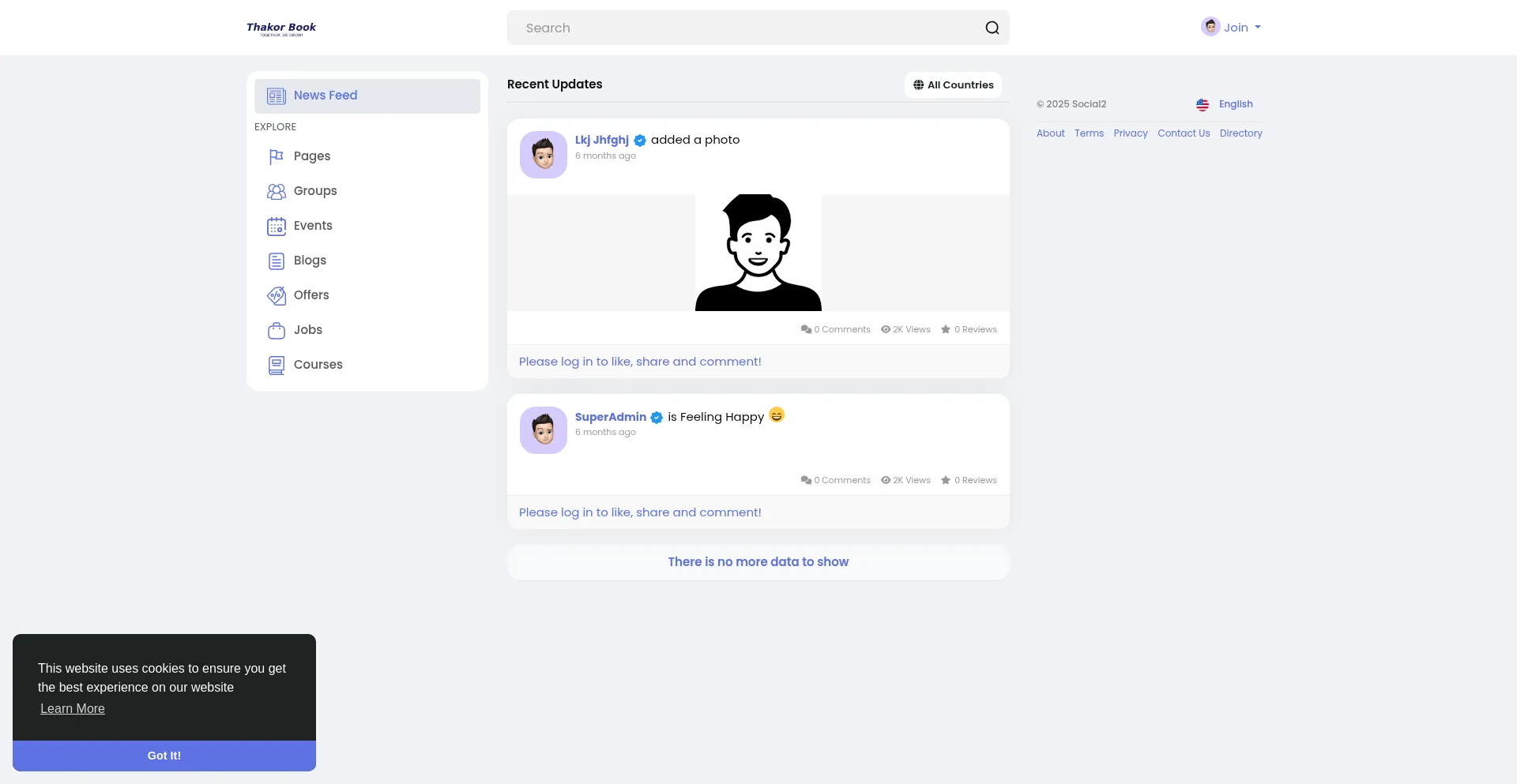Website screenshot of Thakorbook.com