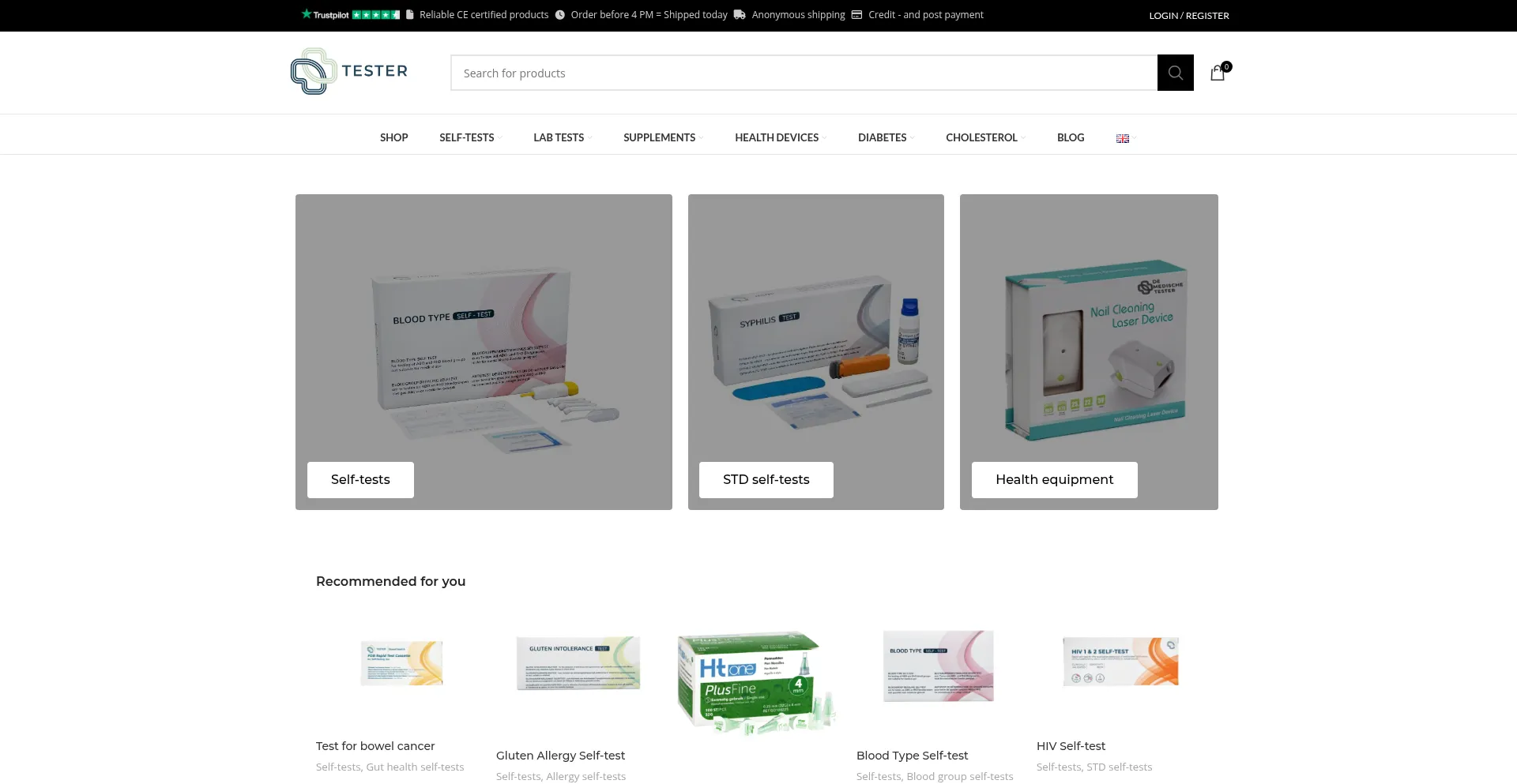 Website screenshot of The-tester.com