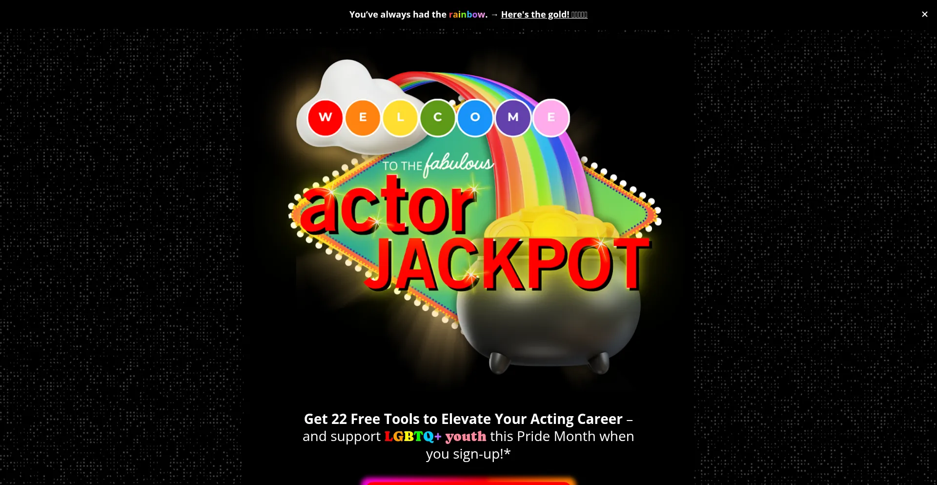 Website screenshot of Theactorjackpot.com