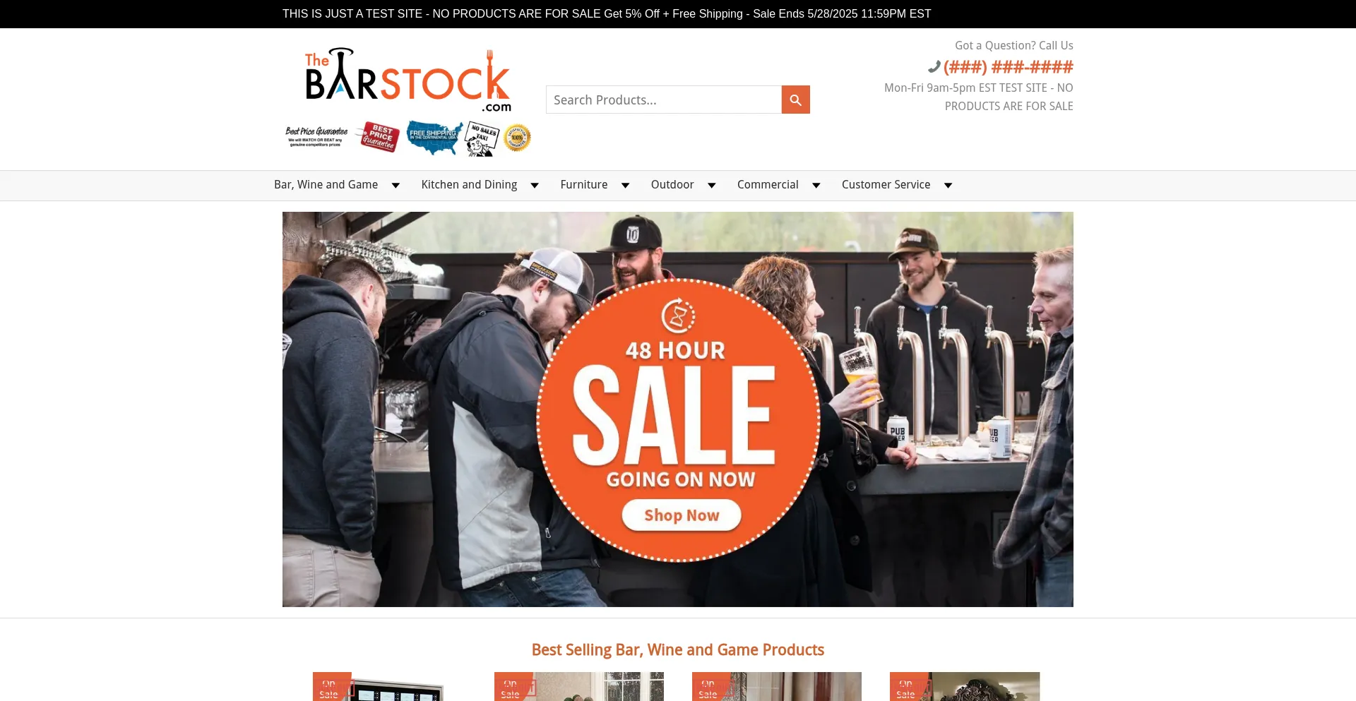 Website screenshot of Thebarstock.com