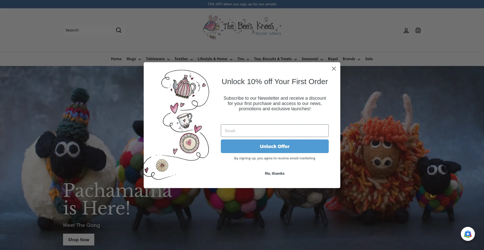 Website screenshot of Thebeeskneesbritishimports.com