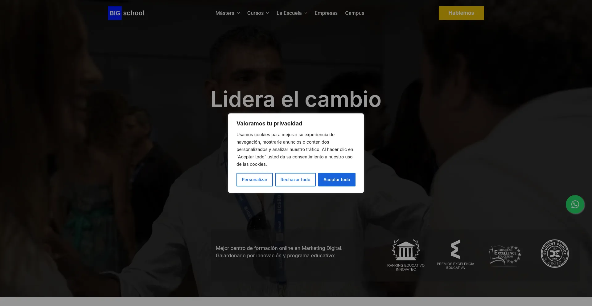 Website screenshot of Thebigschool.com