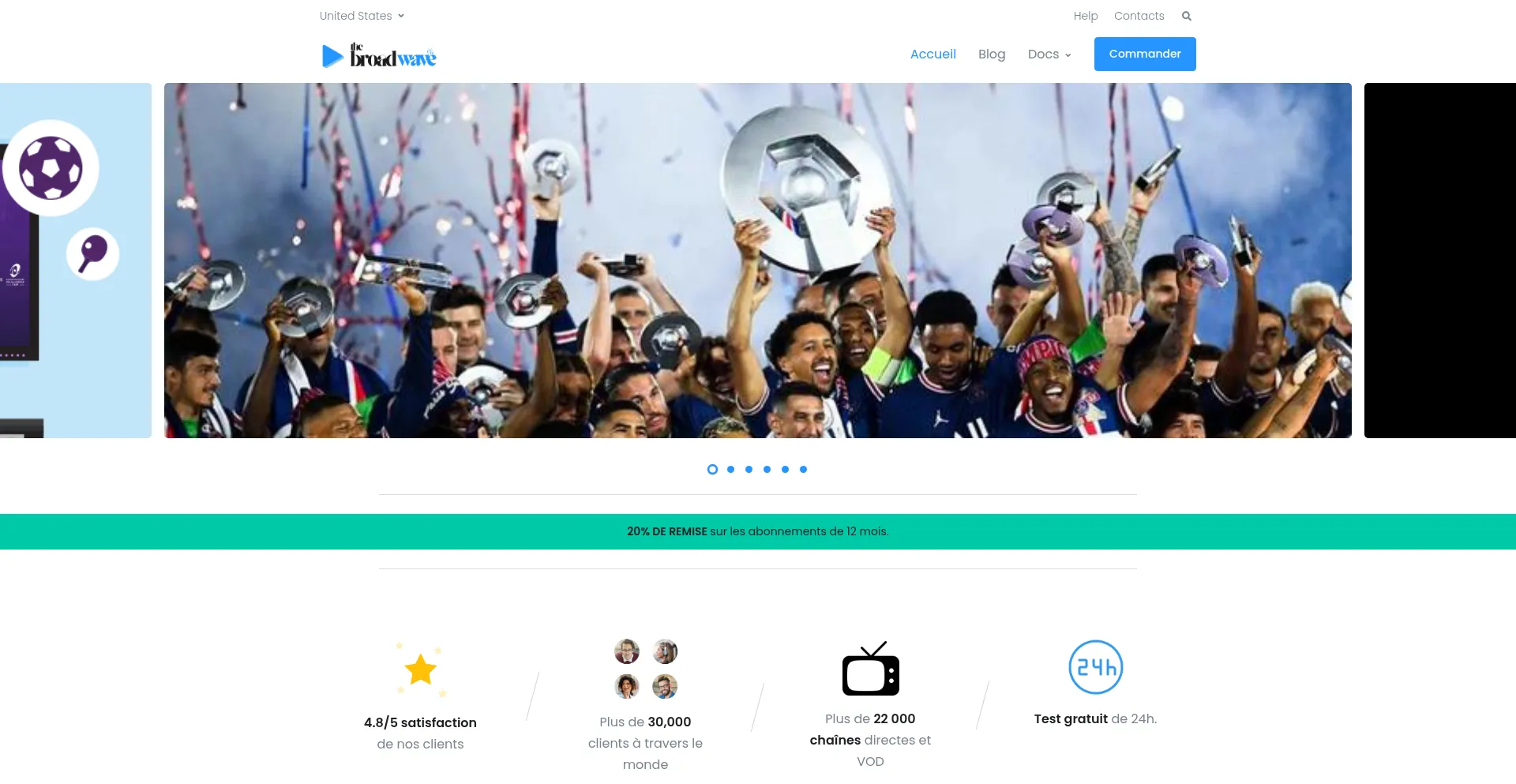 Website screenshot of Thebroadwave.com