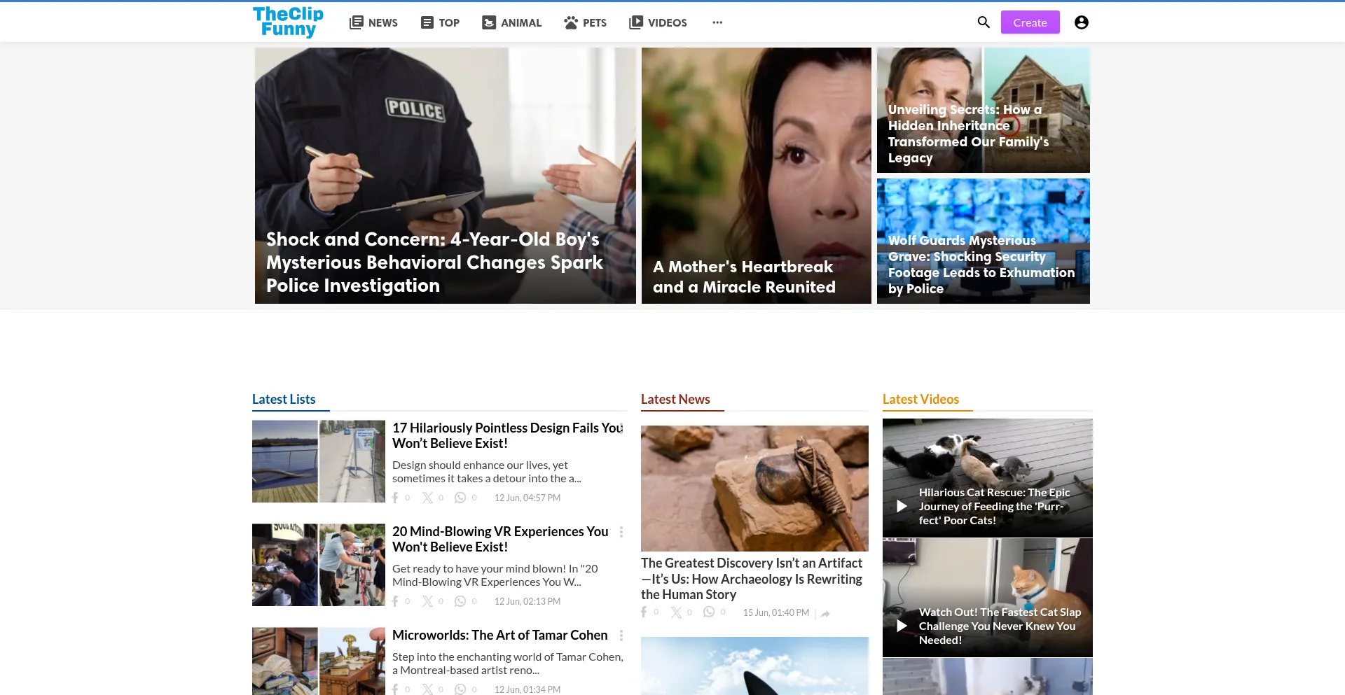 Website screenshot of Theclipfunny.com