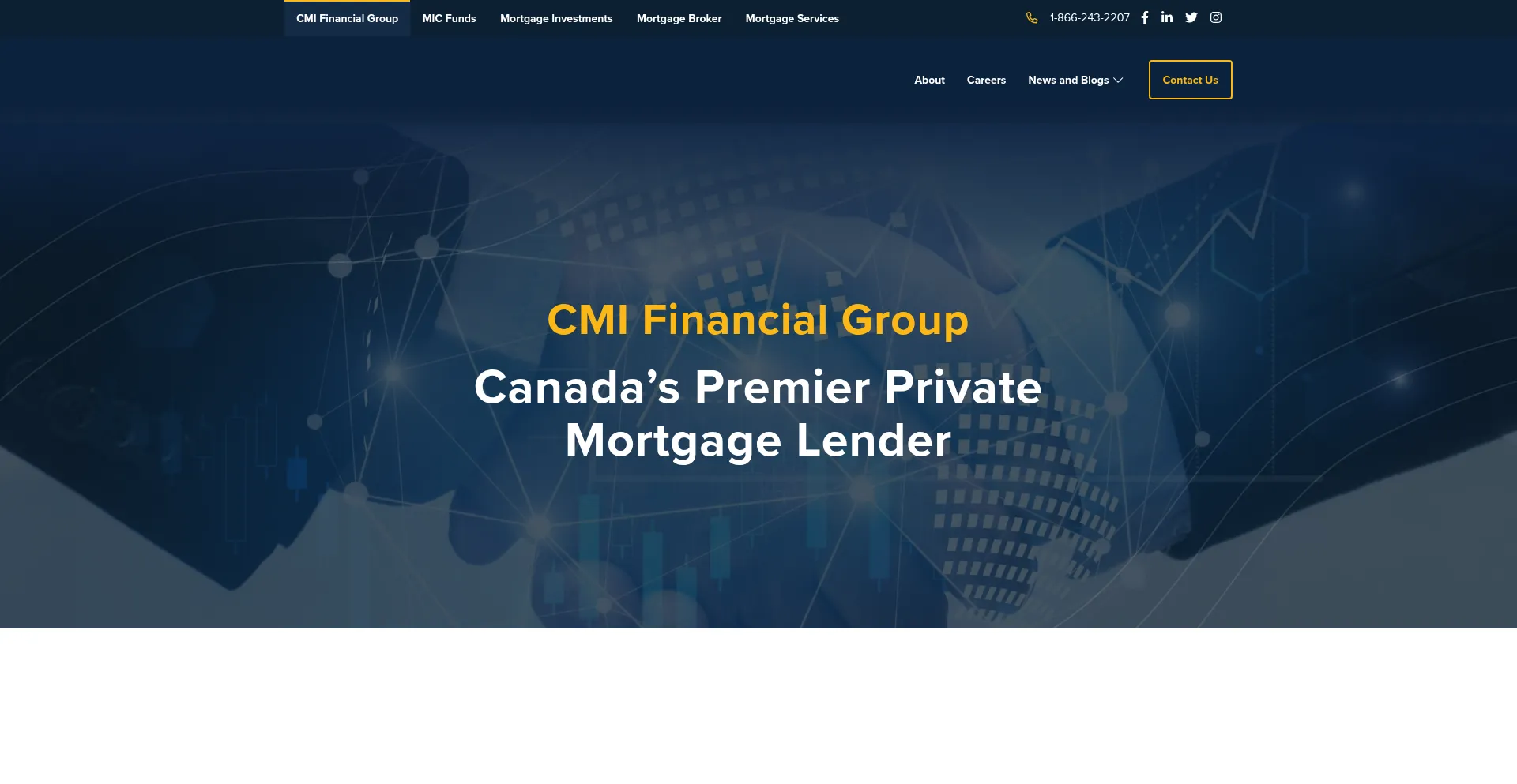 Website screenshot of Thecmigroup.ca