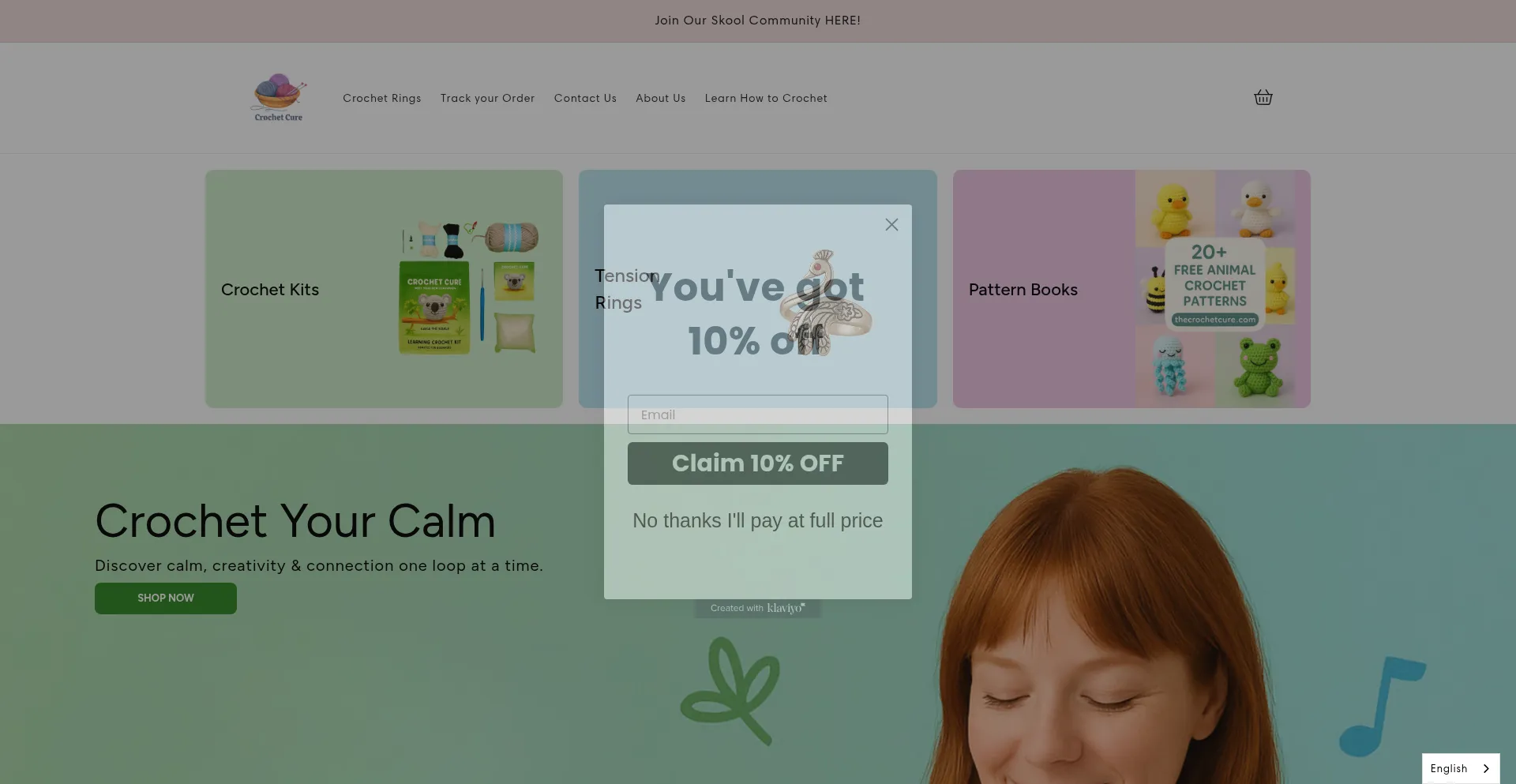 Website screenshot of Thecrochetcure.com