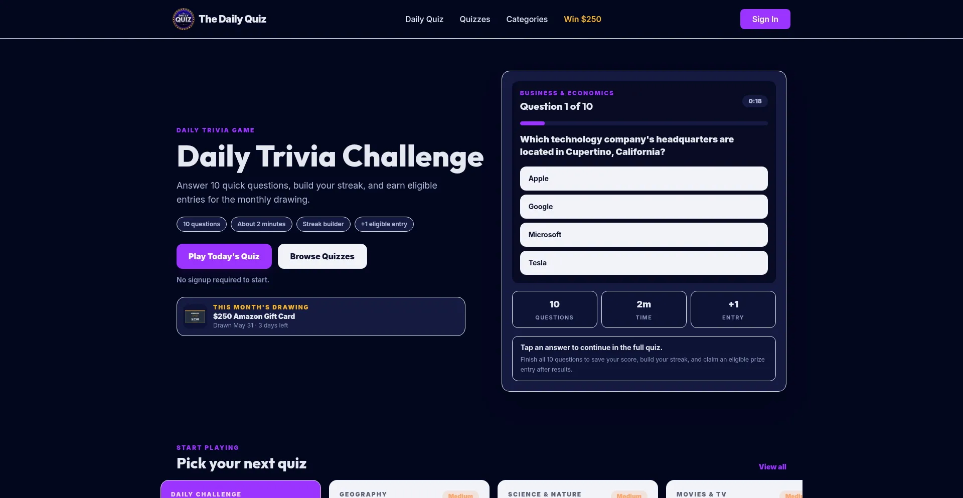 Thedailyquiz.com
