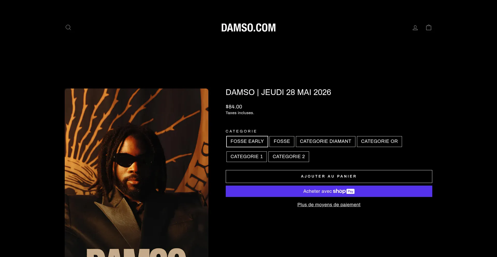 Website screenshot of Thedamso.fr