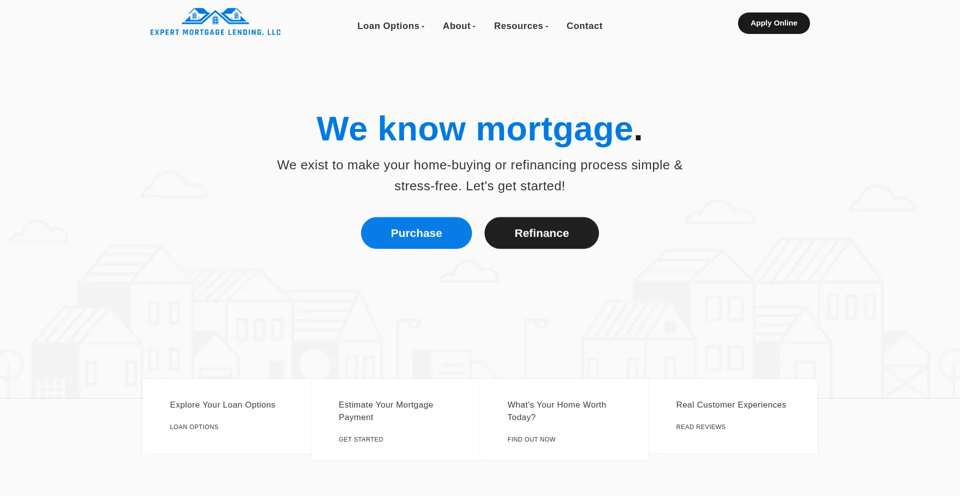 Website screenshot of Theexpertlending.com