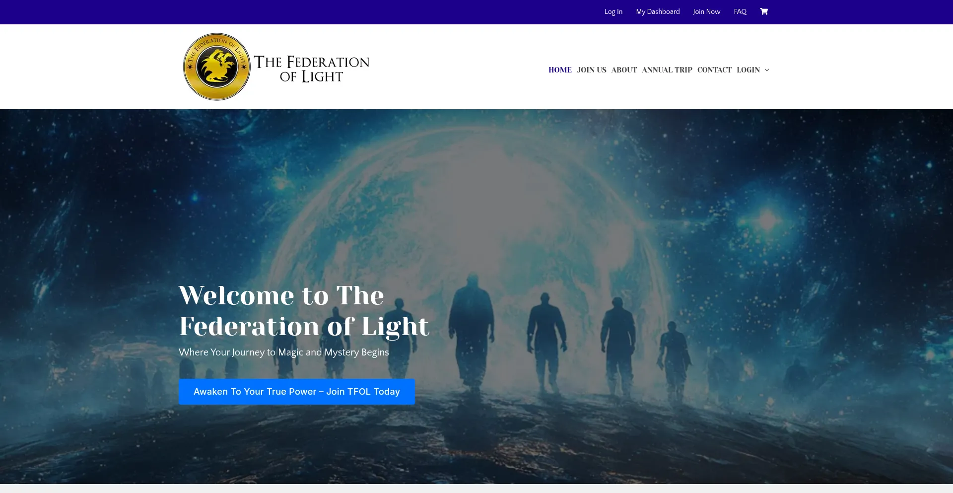 Website screenshot of Thefederationoflight.com
