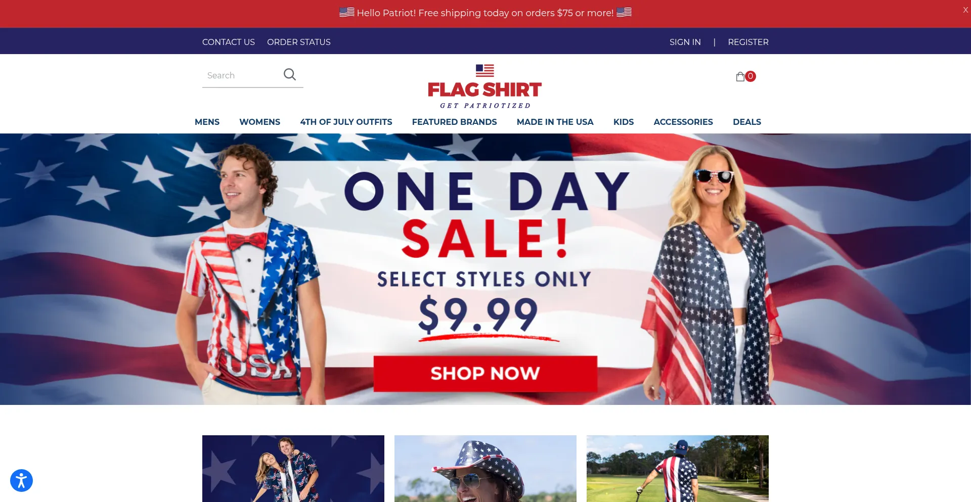 Website screenshot of Theflagshirt.com