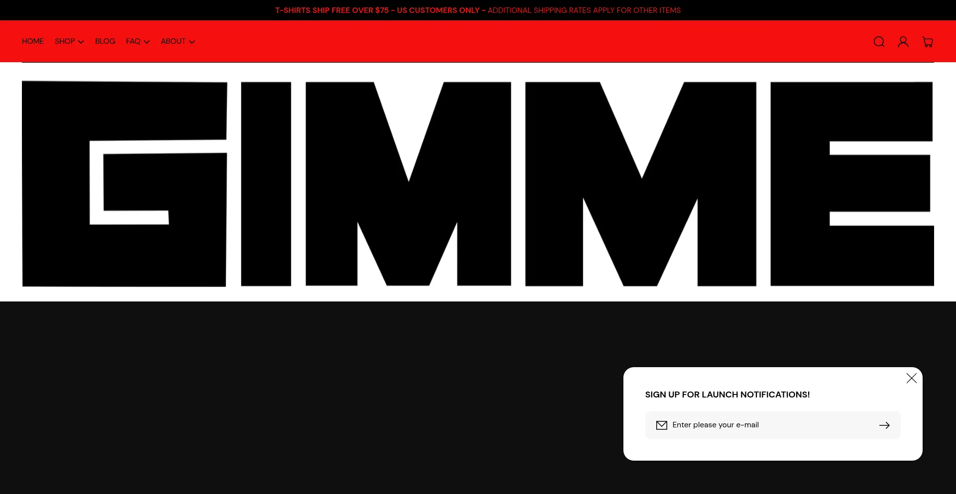 Website screenshot of Thegimmeproject.com