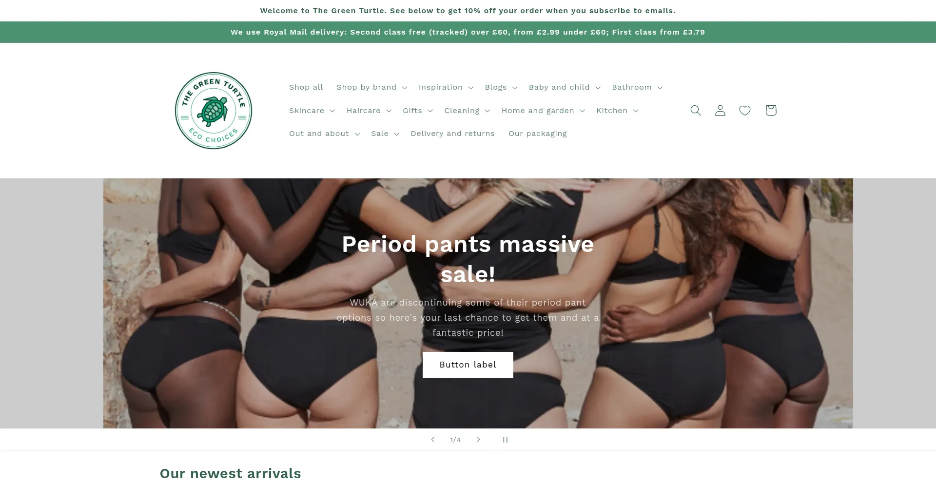 Website screenshot of Thegreenturtle.co.uk
