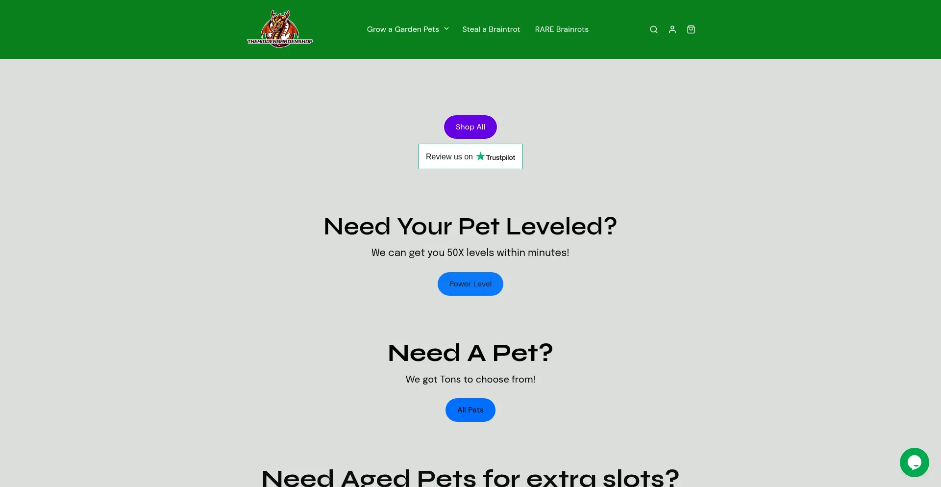 Thehiddengardenshop.store Screenshot