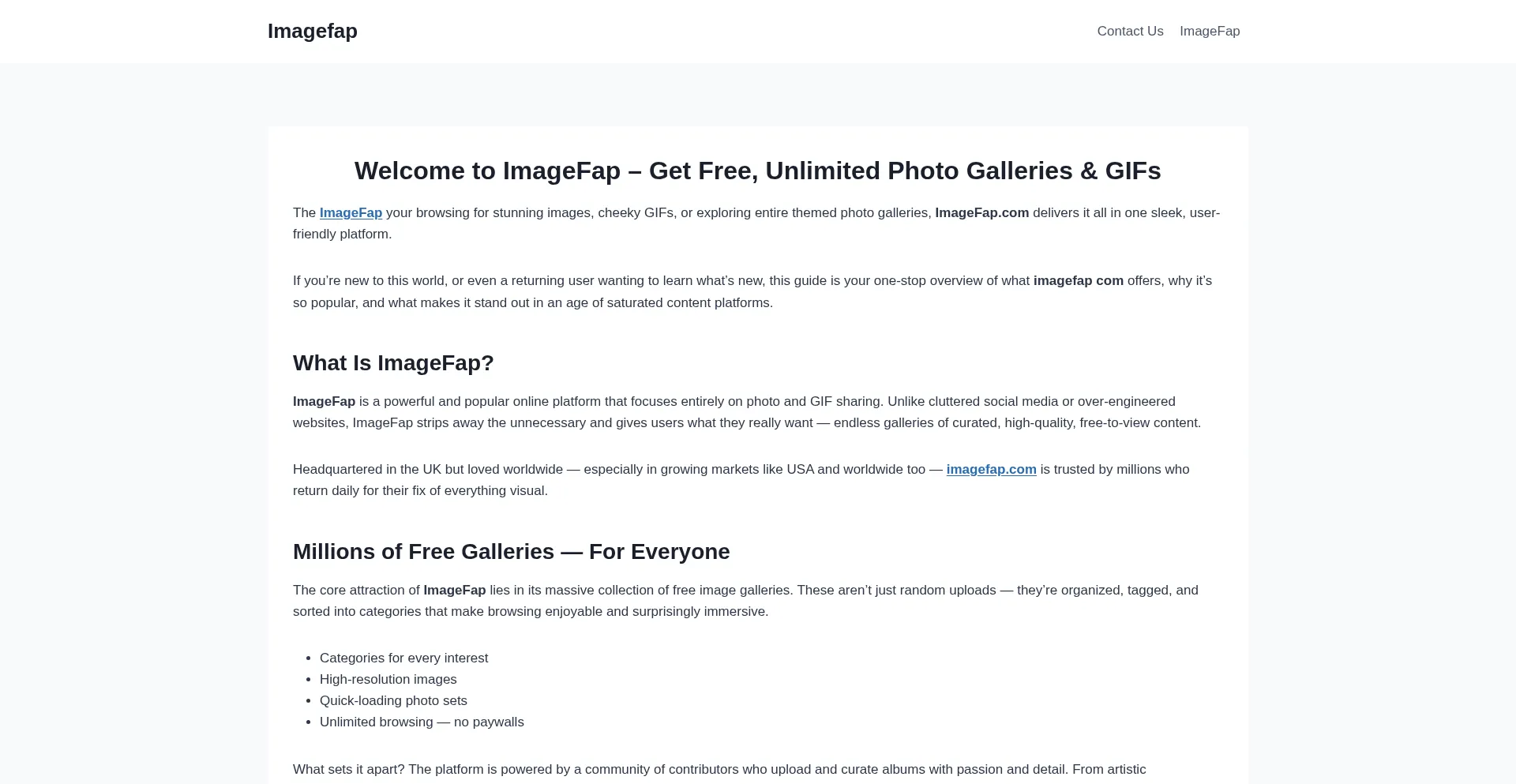 Theimagefap.com Screenshot