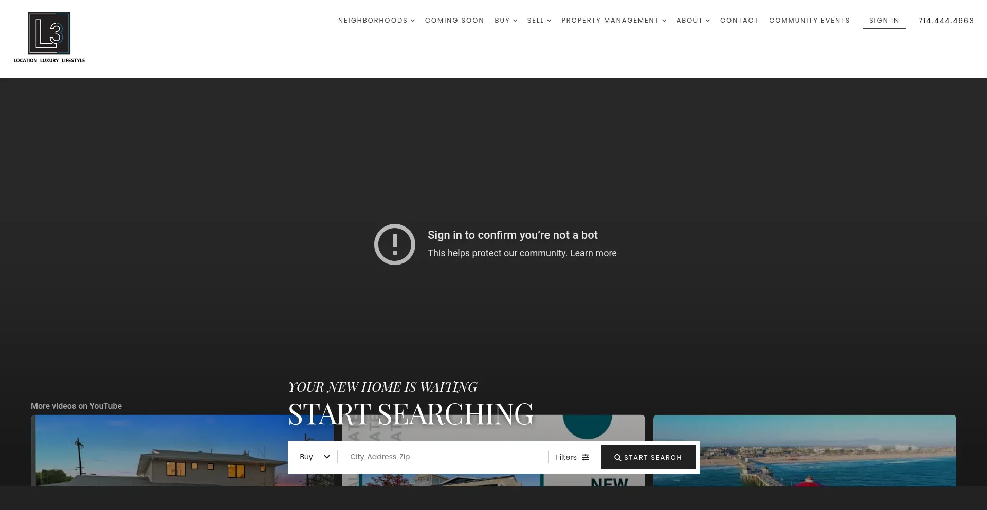 Website screenshot of Thel3.com