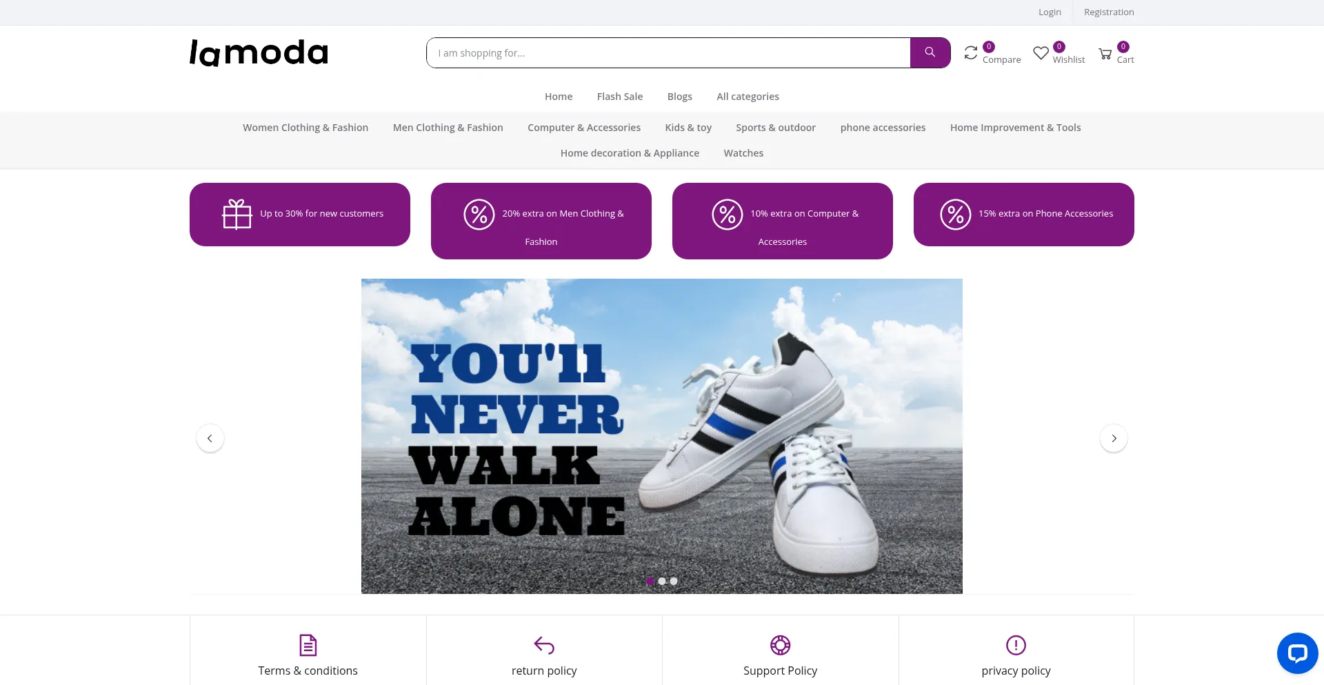 Website screenshot of Thelamoda.cc