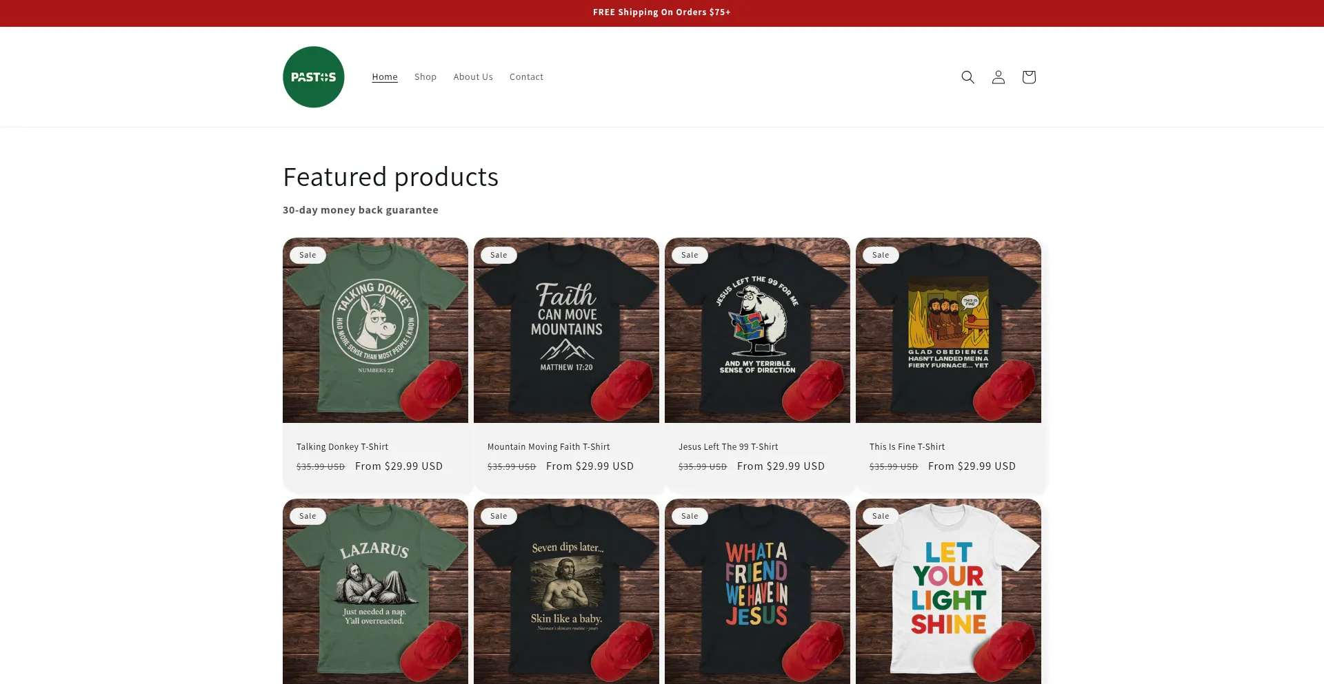Website screenshot of Thepastos.com