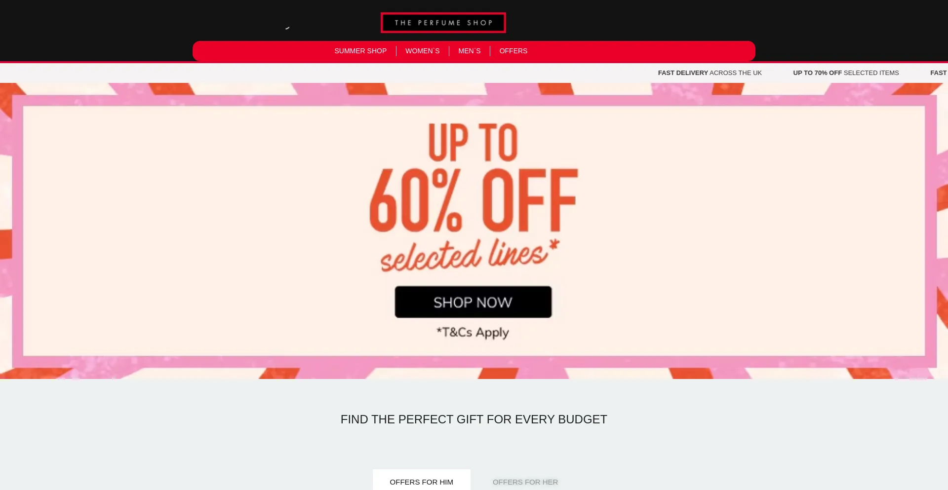 Website screenshot of Theperfumeshopdeals.com