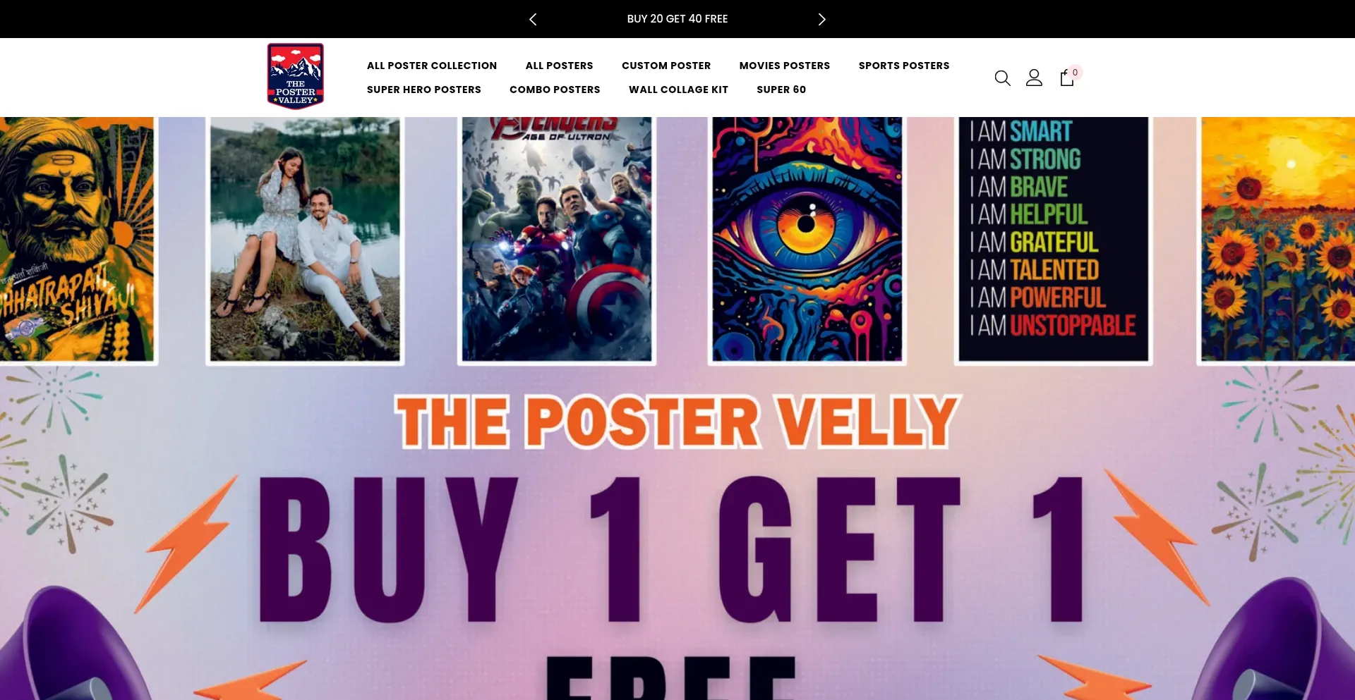 Website screenshot of Thepostervalley.com