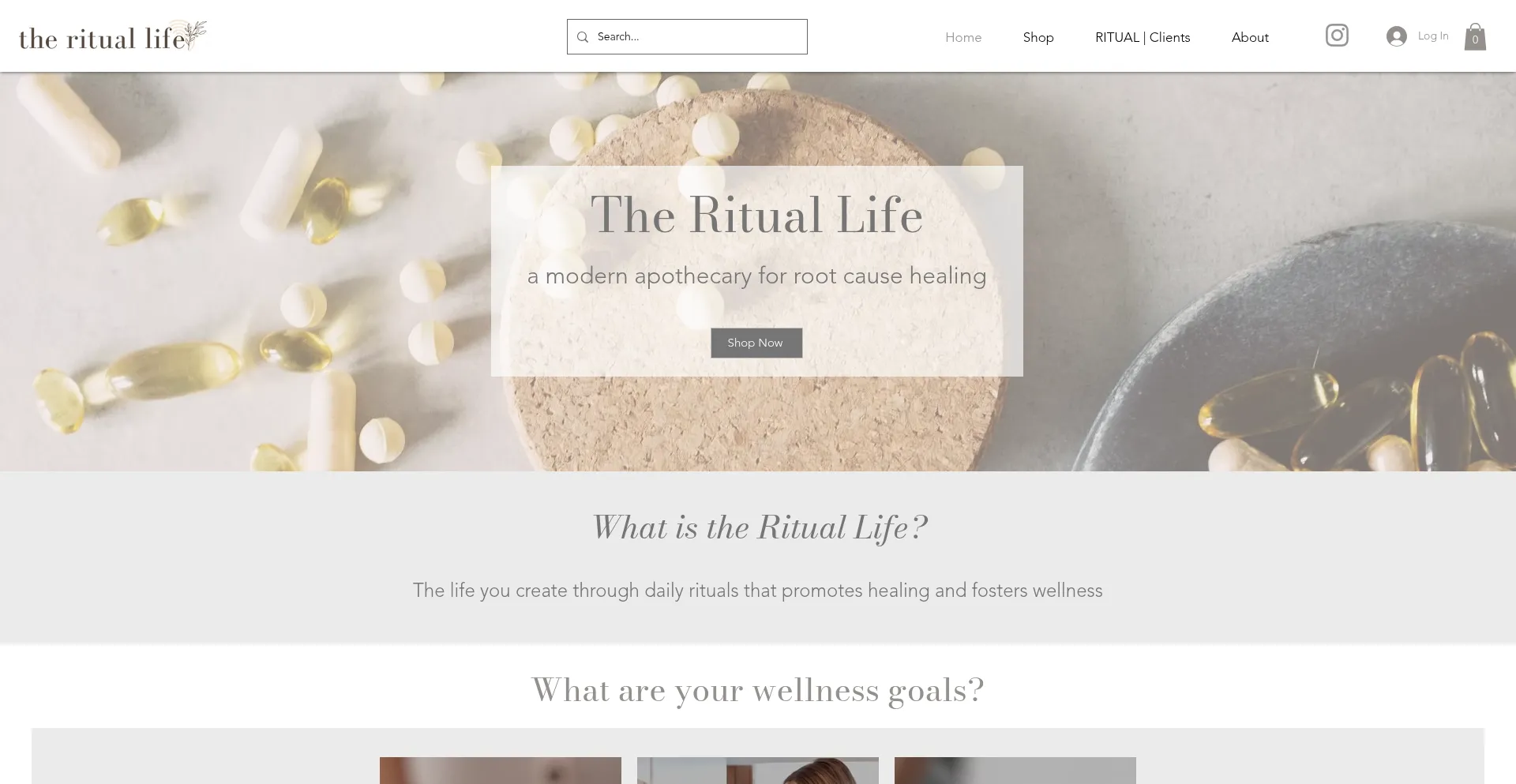 Website screenshot of Therituallife.co
