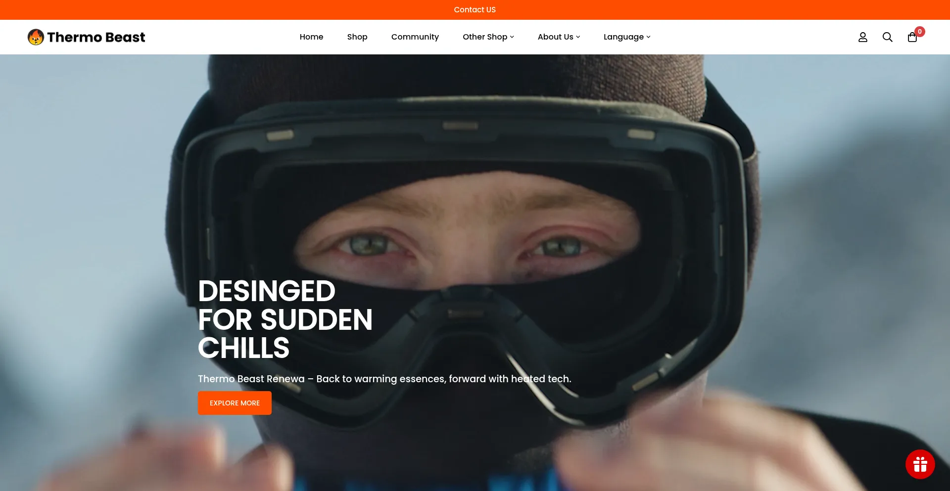 Website screenshot of Thermobeast.com