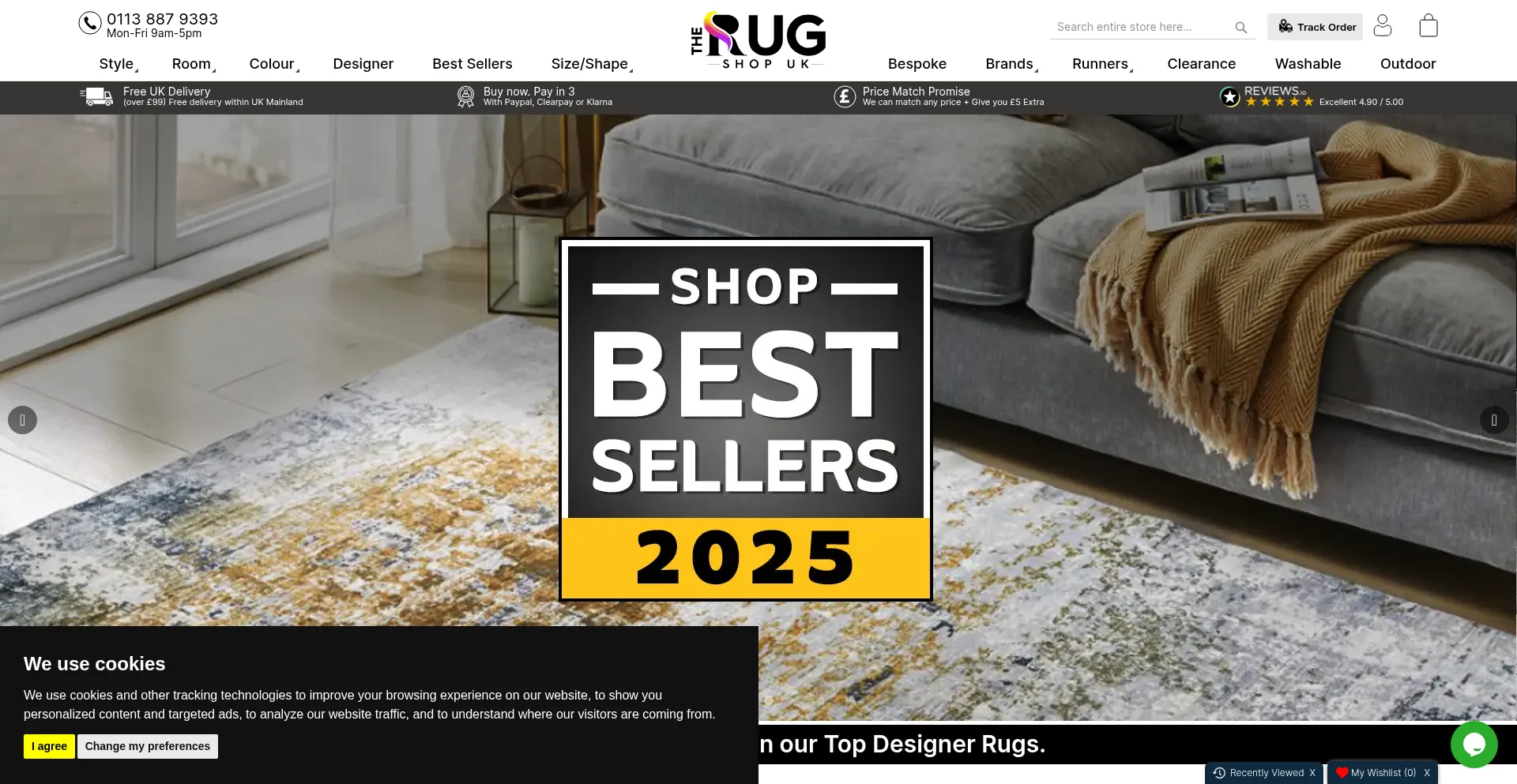Website screenshot of Therugshopuk.co.uk