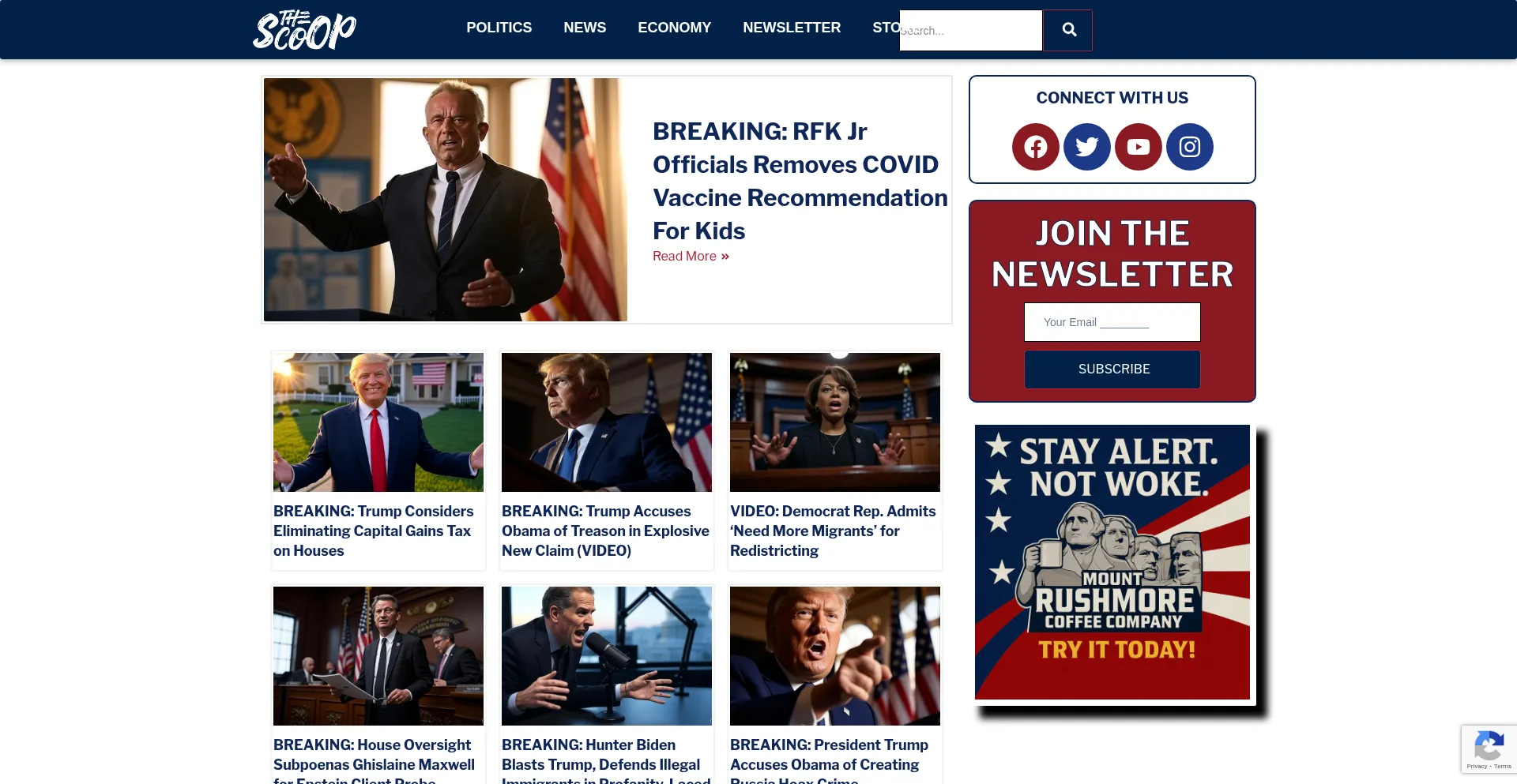 Website screenshot of Thescoop.us