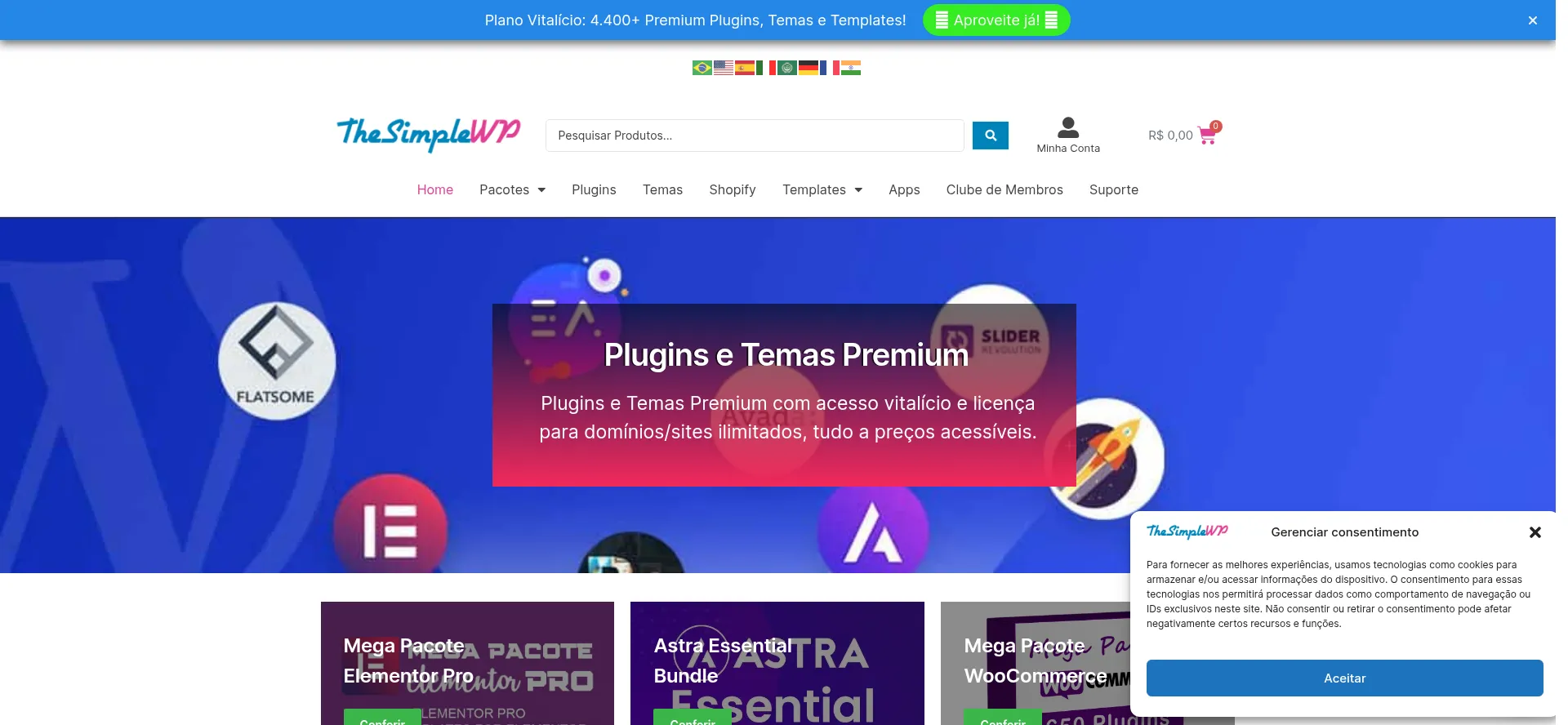 Website screenshot of Thesimplewp.vip