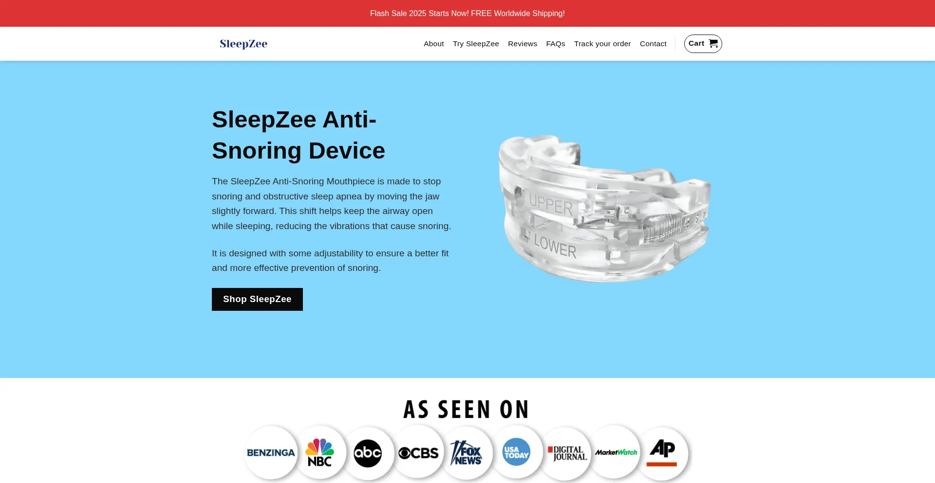 Website screenshot of Thesleepzee.com