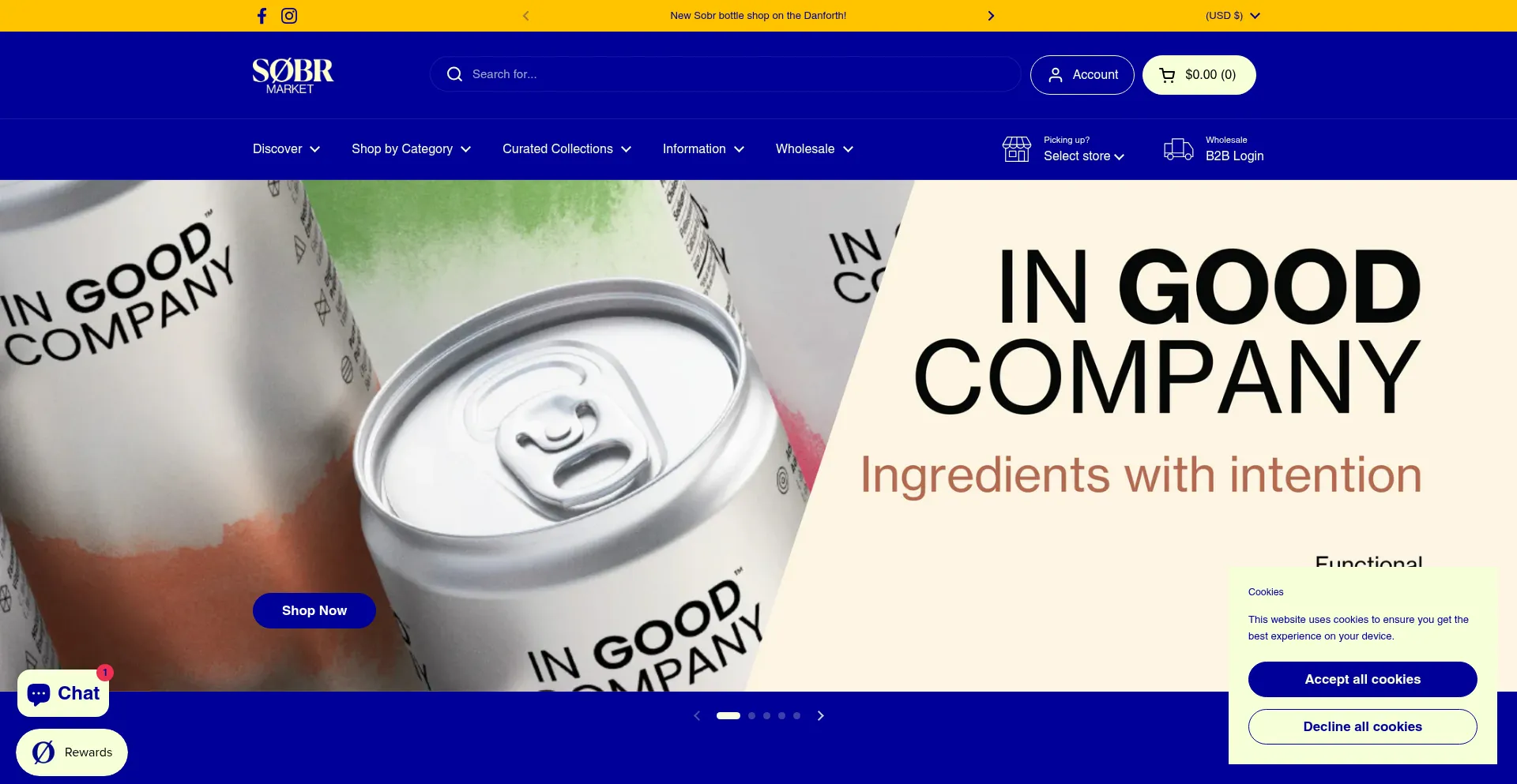 Website screenshot of Thesobrmarket.com