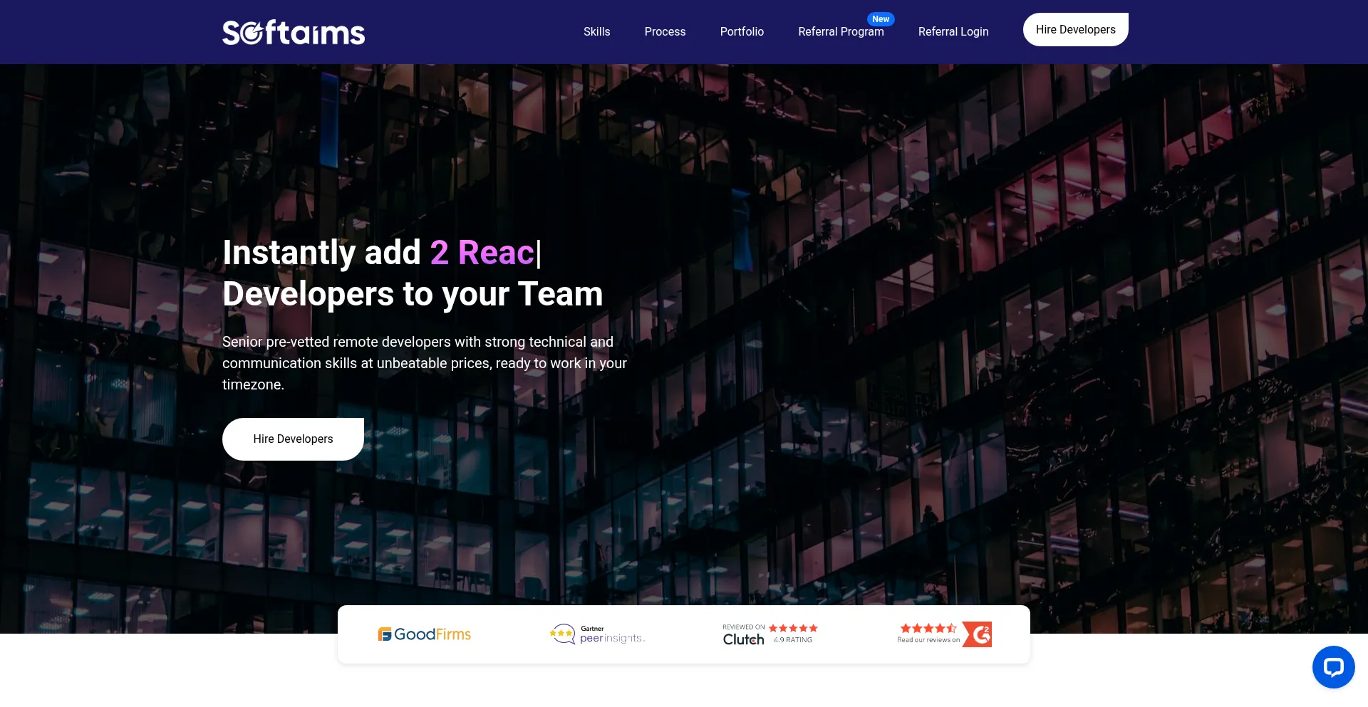 Website screenshot of Thesoftaims.com